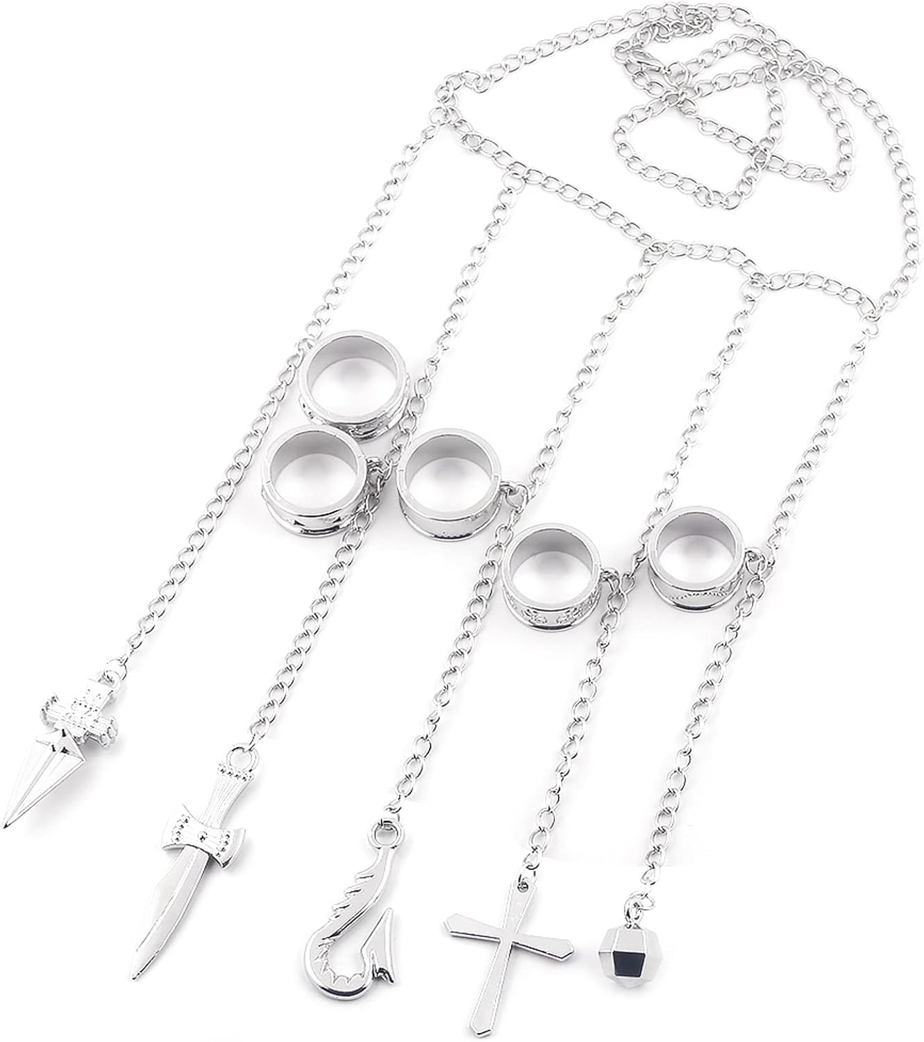 Anime HXH Kurapika Charm Bracelet – Anime HXH Cosplay Five Finger Rings Bracelet For Women Men – Best Stuff for Collection Jewelry Halloween Cosplay Gifts Anime HXH Kurapika Charm Bracelet – Anime HXH Cosplay Five Finger Rings Bracelet For Women Men – Best Stuff for Collection Jewelry Halloween Cosplay Gifts