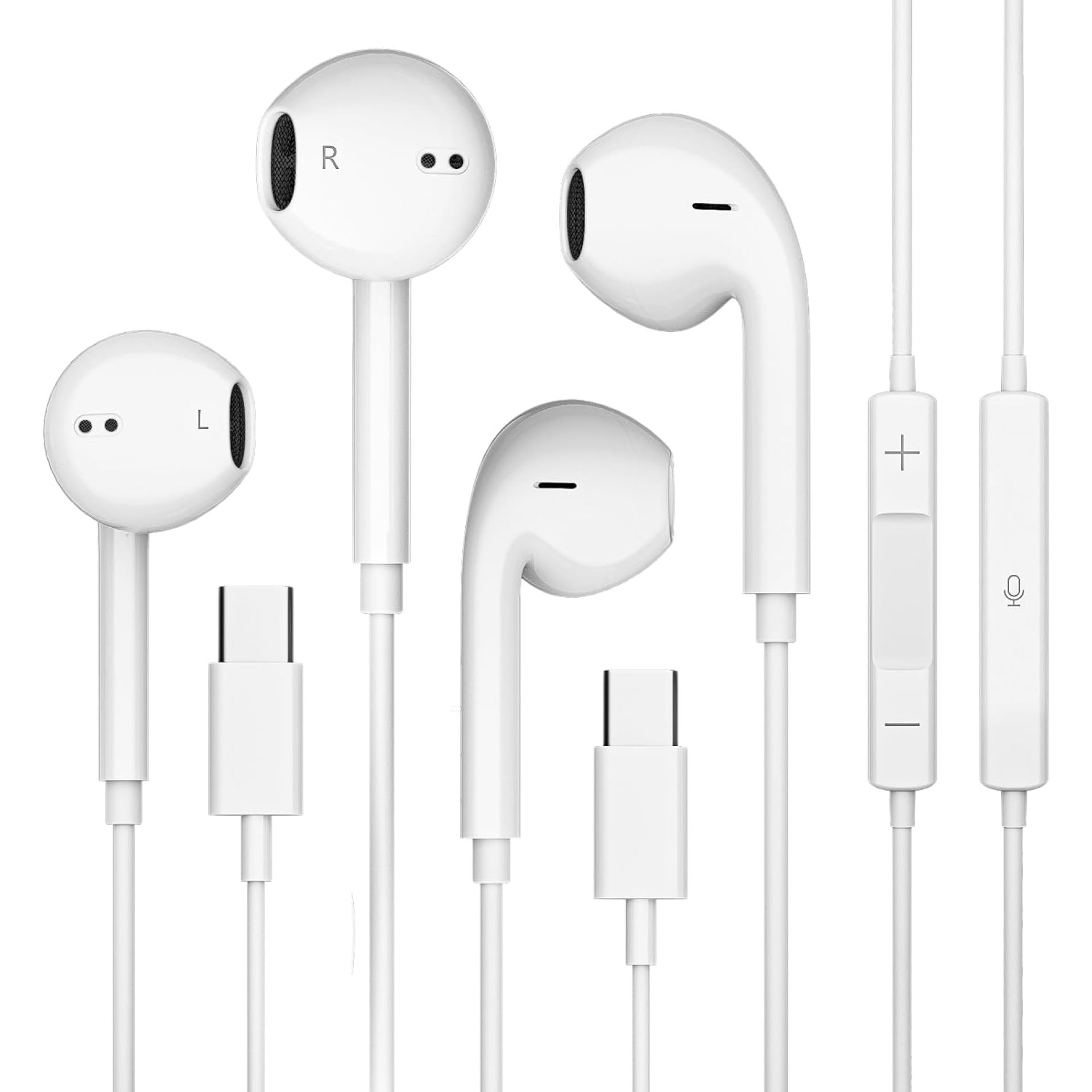 2 Pack USB C Headphones Wired for iPhone 15 Series, for iPad Pro Air 5/4/Mini 6/iPad 10th, Type C Earbuds for MacBook Pro/air, Control Microphone, Volume, Music 2 Pack USB C Headphones Wired for iPhone 15 Series, for iPad Pro Air 5/4/Mini 6/iPad 10th, Type C Earbuds for MacBook Pro/air, Control Microphone, Volume, Music