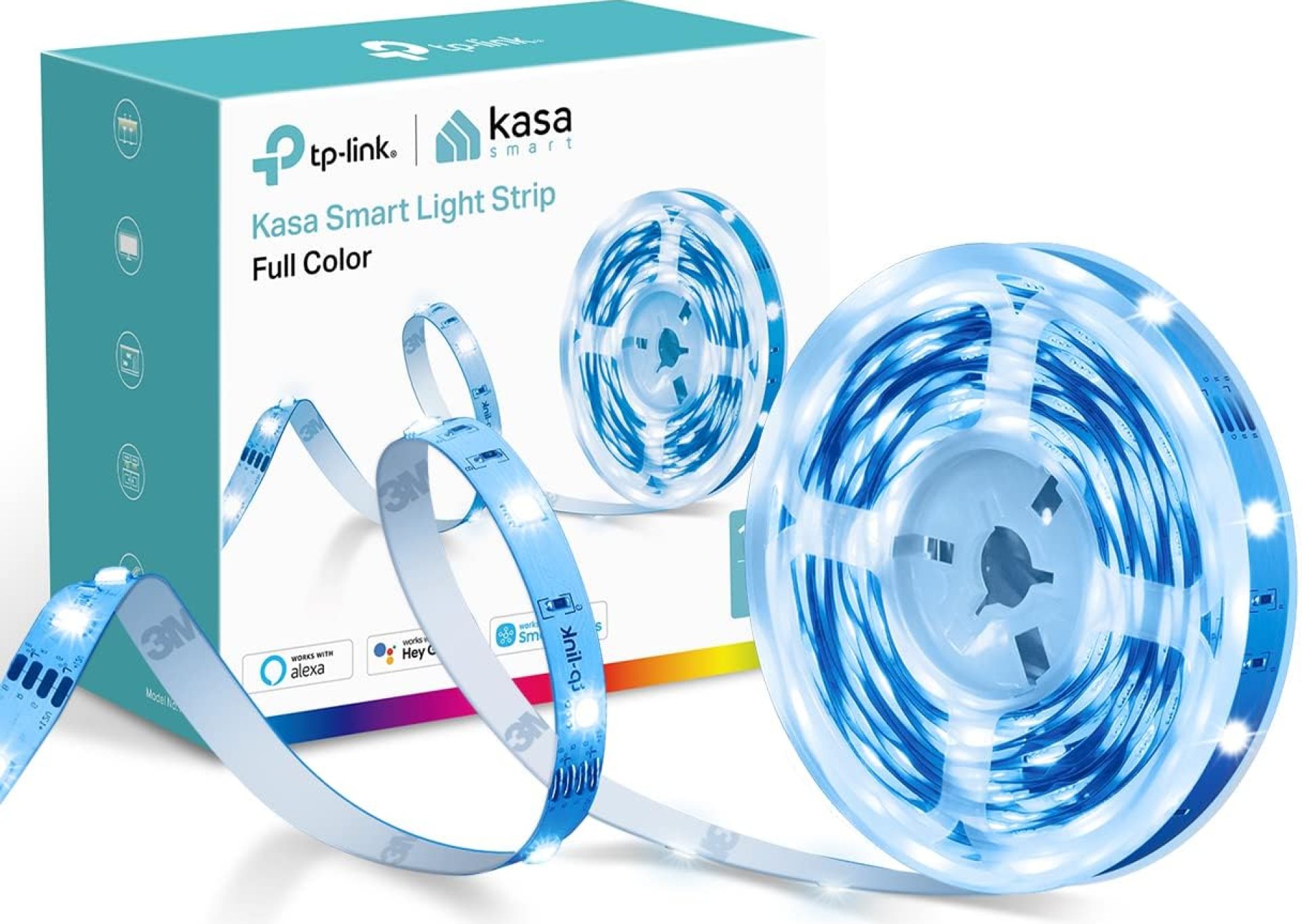 Kasa Smart LED Light Strip, 16.4ft WiFi LED Strip Works with Alexa, Google Home, SmartThings, High Brightness with 16 Million Colors, RGB, Grouping, Adjustable Length, Up to 25,000 Hours (KL400L5) Kasa Smart LED Light Strip, 16.4ft WiFi LED Strip Works with Alexa, Google Home, SmartThings, High Brightness with 16 Million Colors, RGB, Grouping, Adjustable Length, Up to 25,000 Hours (KL400L5)
