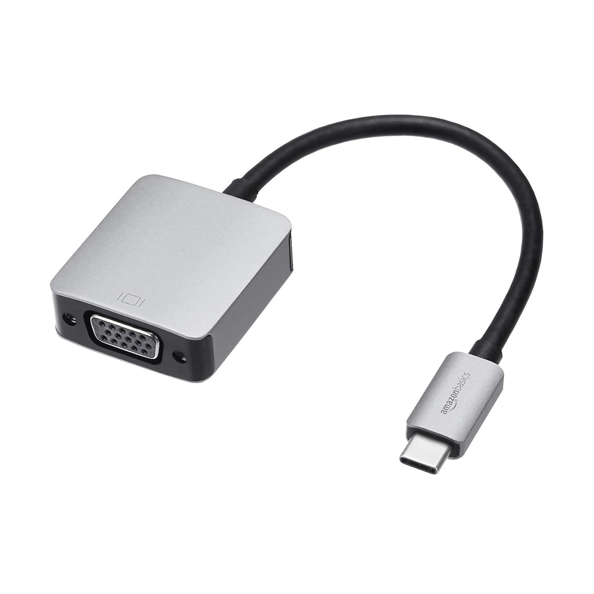 Amazon Basics Aluminum USB 3.1 Type-C to VGA Adapter, Gray, 1.65 x 1.38 x 0.63in Amazon Basics Aluminum USB 3.1 Type-C to VGA Adapter, Gray, 1.65 x 1.38 x 0.63in