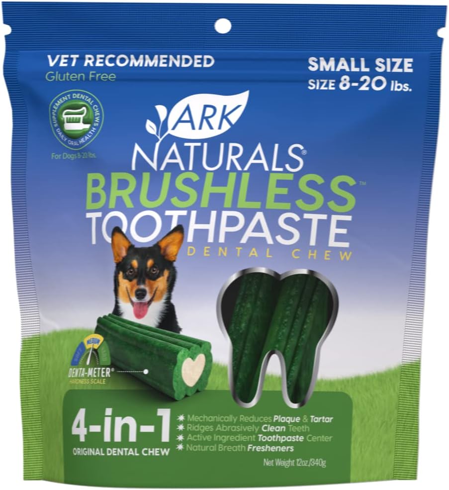 Ark Naturals Brushless Toothpaste, Dog Dental Chews for Small Breeds, Freshens Breath, Helps Reduce Plaque & Tartar, 12oz, 1 Pack Ark Naturals Brushless Toothpaste, Dog Dental Chews for Small Breeds, Freshens Breath, Helps Reduce Plaque & Tartar, 12oz, 1 Pack