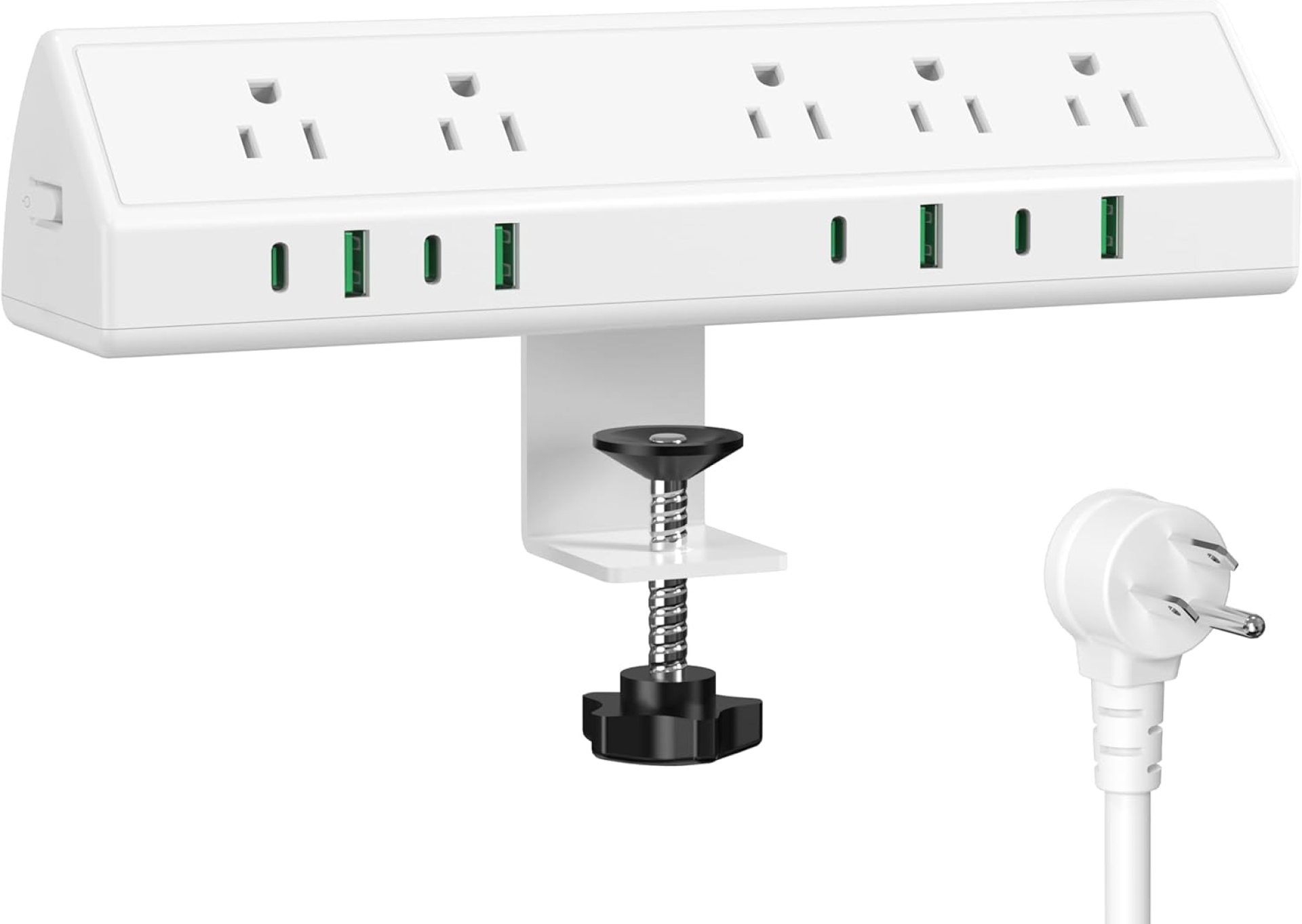 45W Fast Charging Station,Desk Clamp Power Strip,4 PD USB-C Ports,5 AC Outlets,Surge Protector Power Strip, 14AWG Heavy Duty Cord, Fits 1.9″ Tabletop Edge (White, 6 FT Cable) 45W Fast Charging Station,Desk Clamp Power Strip,4 PD USB-C Ports,5 AC Outlets,Surge Protector Power Strip, 14AWG Heavy Duty Cord, Fits 1.9″ Tabletop Edge (White, 6 FT Cable)