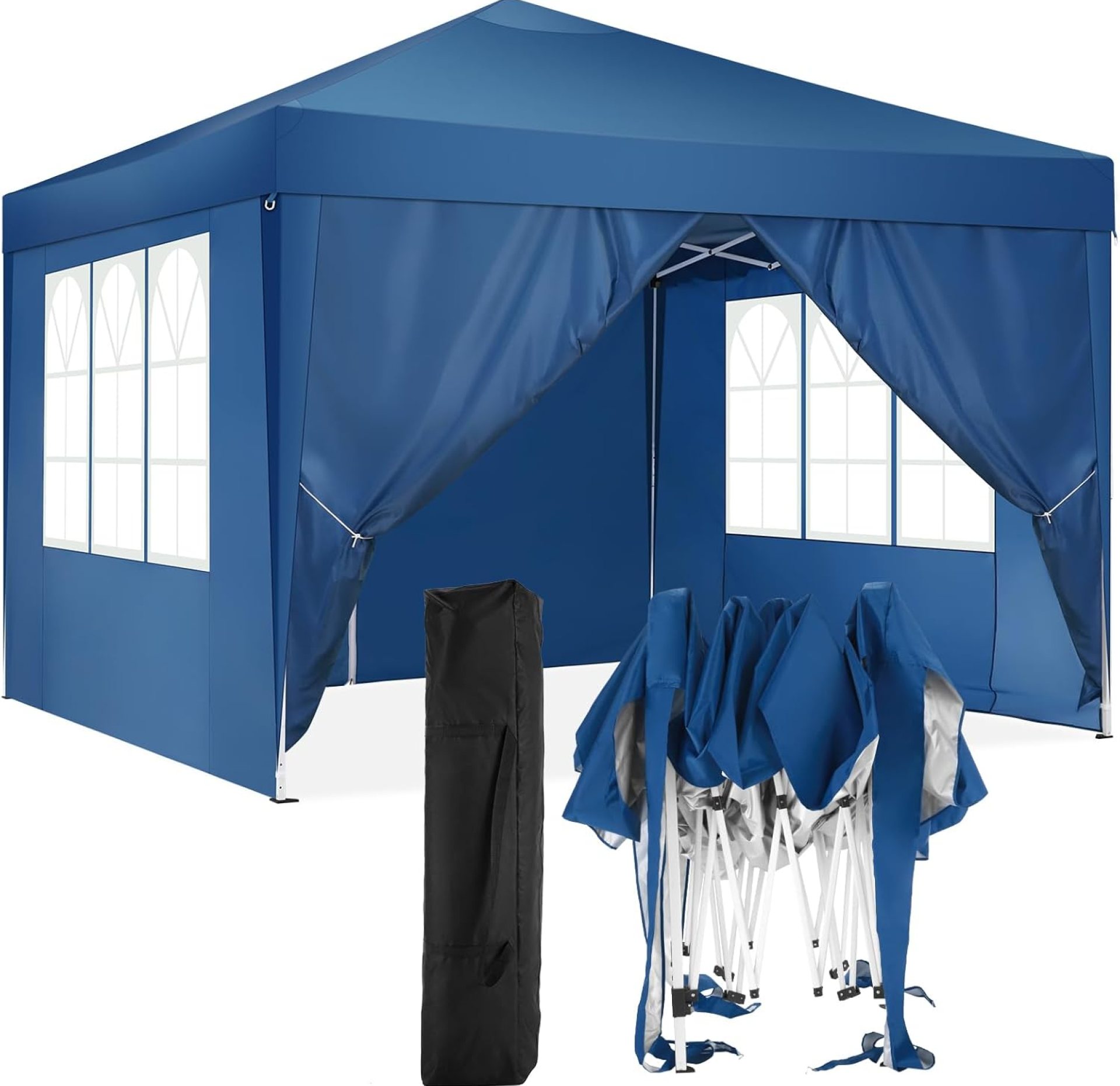 COBIZI 10×10 Pop Up Canopy Tent with 4 Sidewalls Tents for Parties Waterproof Camping Canopy Ez Up Party Tent Outdoor Portable Gazebo for Backyard Commercial Event Tent, Blue COBIZI 10×10 Pop Up Canopy Tent with 4 Sidewalls Tents for Parties Waterproof Camping Canopy Ez Up Party Tent Outdoor Portable Gazebo for Backyard Commercial Event Tent, Blue
