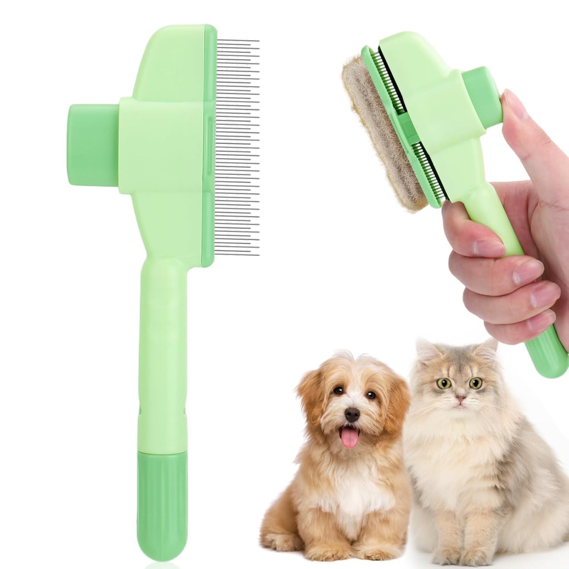 Palksky Hair Removal Comb Flea Comb for Cat, Pet Grooming Brush with Handle, Cat Brush with Release Button, Cat and Dog Hair Removal Brush for Short and Long Hair, Pet Supplies Accessories Palksky Hair Removal Comb Flea Comb for Cat, Pet Grooming Brush with Handle, Cat Brush with Release Button, Cat and Dog Hair Removal Brush for Short and Long Hair, Pet Supplies Accessories