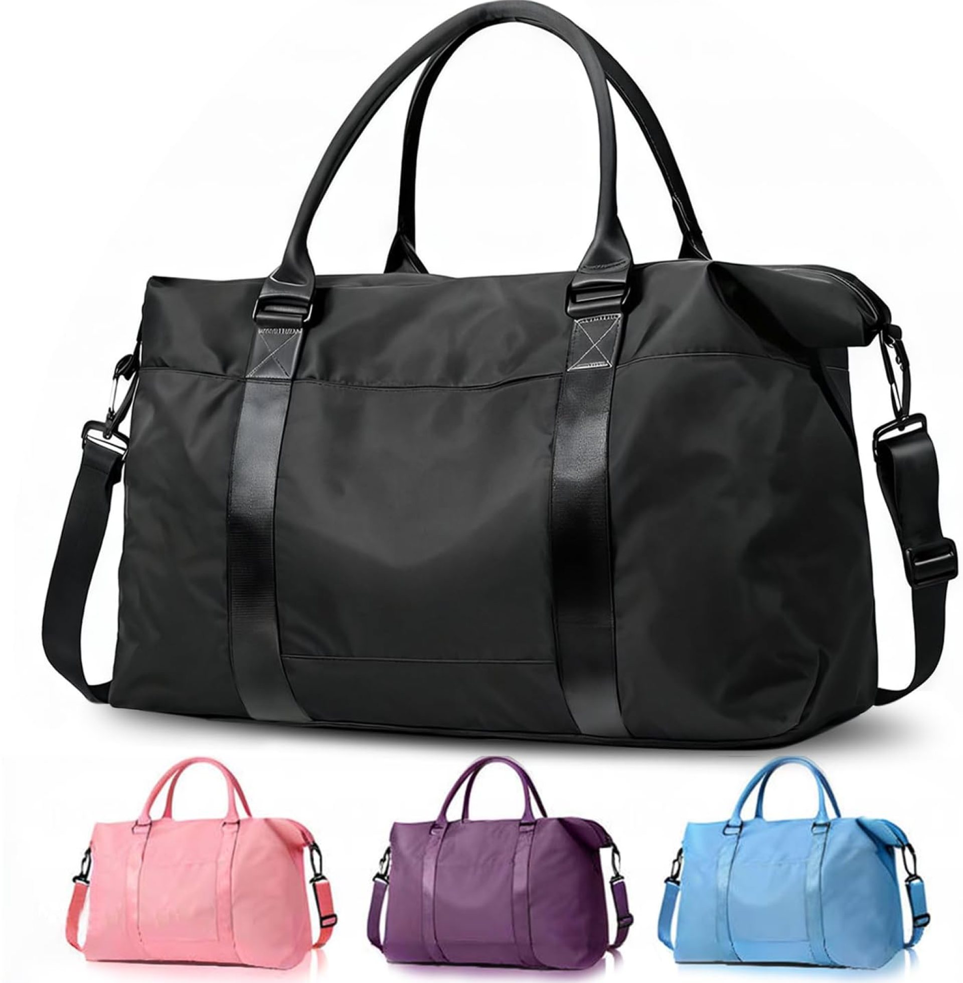 Travel Duffle Bag, Weekender Travel Bag Men Small Gym Bag for Women, Hospital Bag for Labor and Delivery, Overnight Bag Luggage Bag with Trolley Sleeve, Airplane Travel Essentials for Flying(Black) Travel Duffle Bag, Weekender Travel Bag Men Small Gym Bag for Women, Hospital Bag for Labor and Delivery, Overnight Bag Luggage Bag with Trolley Sleeve, Airplane Travel Essentials for Flying(Black)