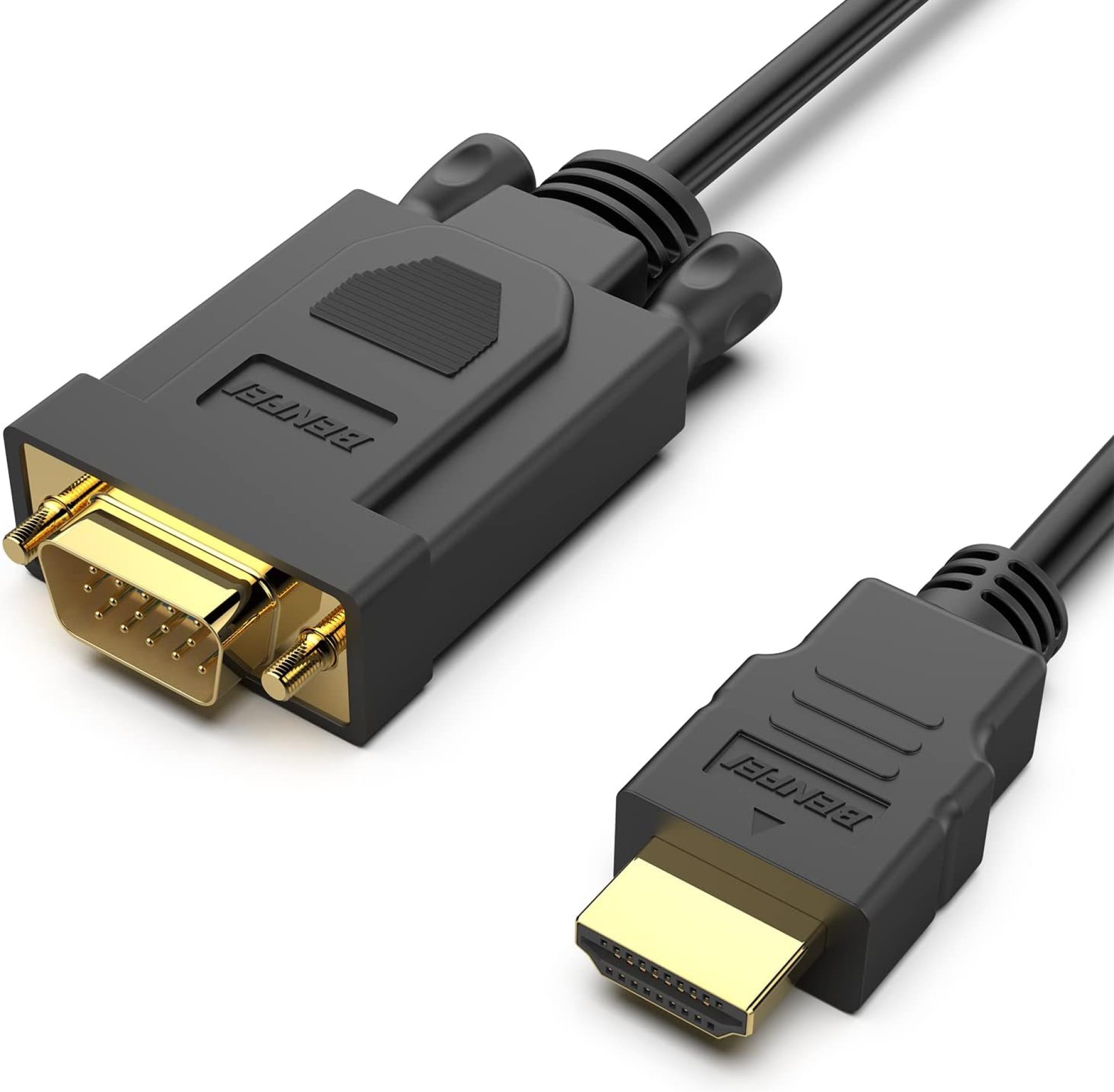 BENFEI HDMI to VGA 6 Feet Cable, Uni-Directional HDMI Computer to VGA Monitor Cable (Male to Male) Compatible for Computer, Desktop, Laptop, PC, Monitor, Projector, HDTV, Roku, Xbox BENFEI HDMI to VGA 6 Feet Cable, Uni-Directional HDMI Computer to VGA Monitor Cable (Male to Male) Compatible for Computer, Desktop, Laptop, PC, Monitor, Projector, HDTV, Roku, Xbox