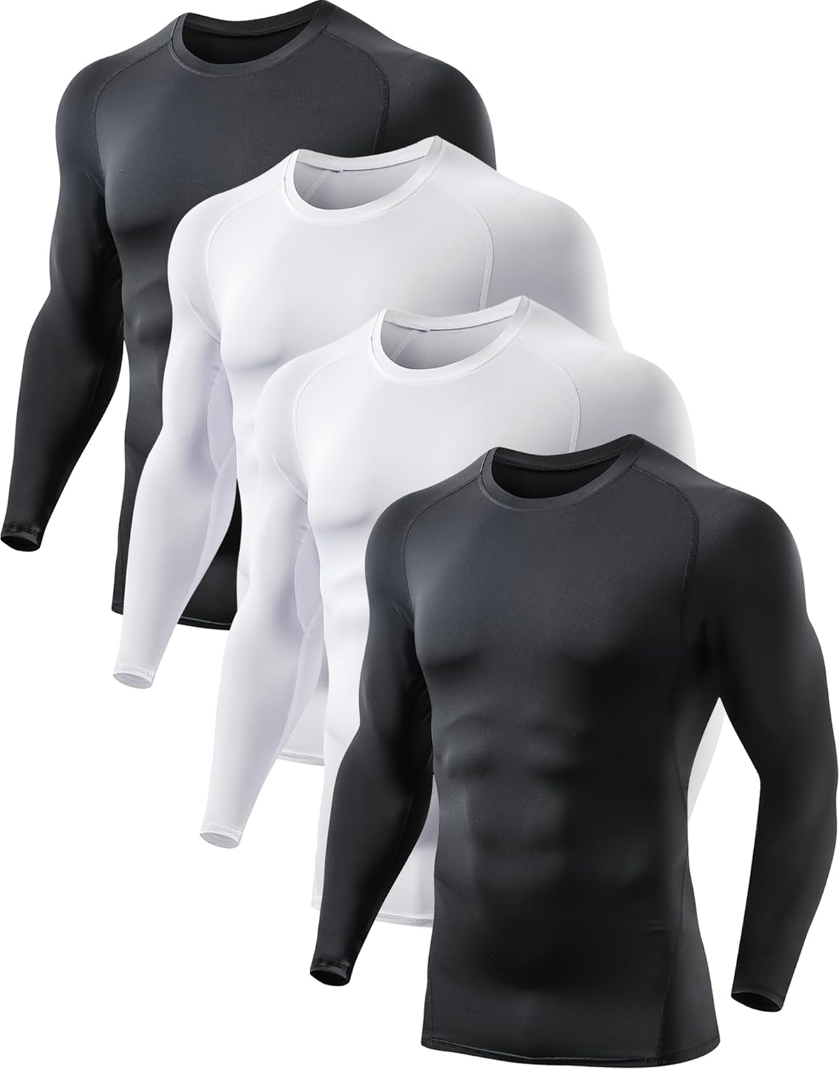5 or 4 Pack Men’s Compression Shirts Long Sleeve UPF SPF Rash Guard Workout Base Layer Undershirt Gear 5 or 4 Pack Men’s Compression Shirts Long Sleeve UPF SPF Rash Guard Workout Base Layer Undershirt Gear