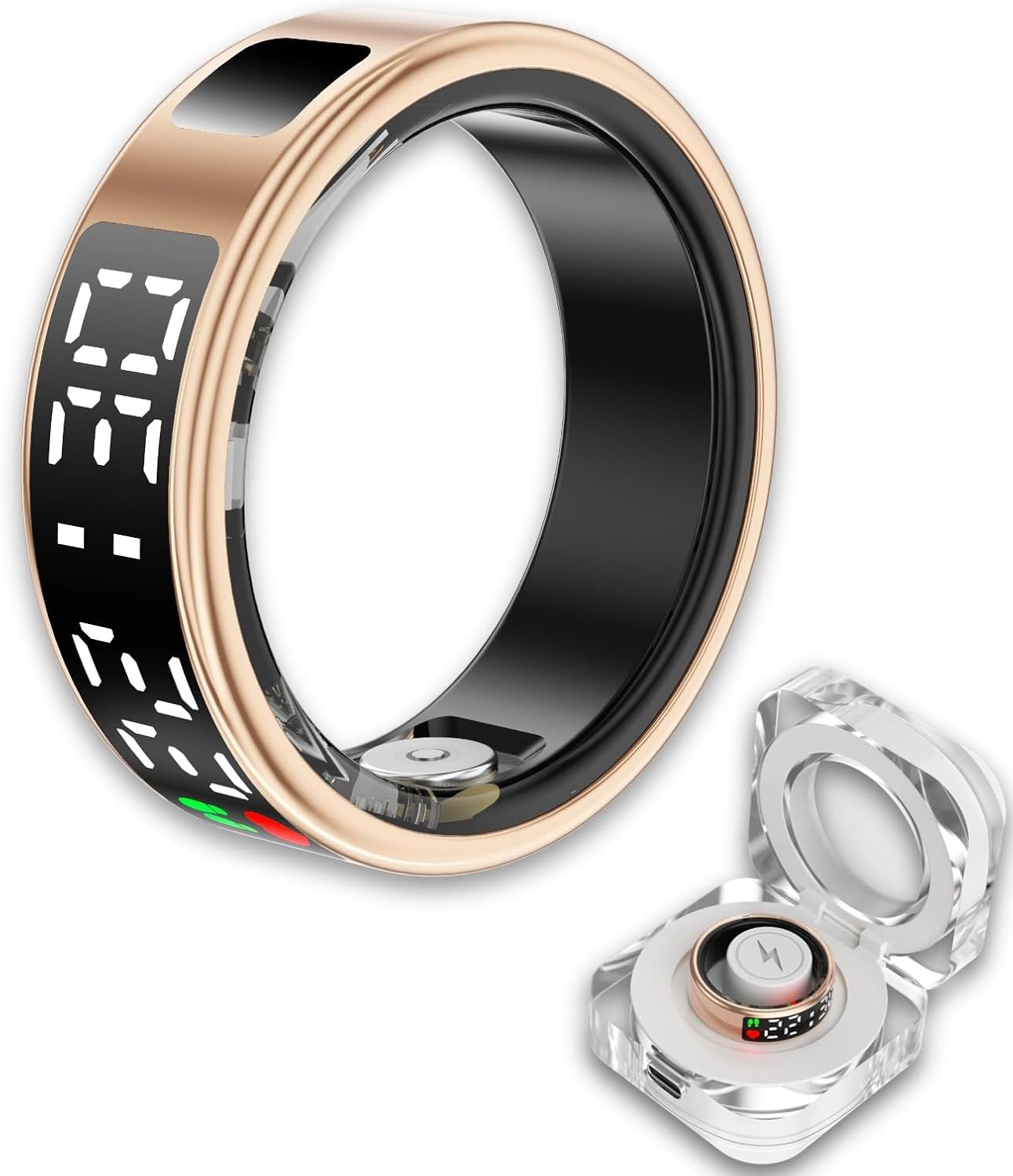 Smart Ring Health Tracker with LED Display Screen, 2025 Upgrade Sleep Heart Rate Health Monitor, Fitness Tracker, Remote Photography, No App Fee, IP68 Water-Resistance, Powerful Function Smart Ring Health Tracker with LED Display Screen, 2025 Upgrade Sleep Heart Rate Health Monitor, Fitness Tracker, Remote Photography, No App Fee, IP68 Water-Resistance, Powerful Function