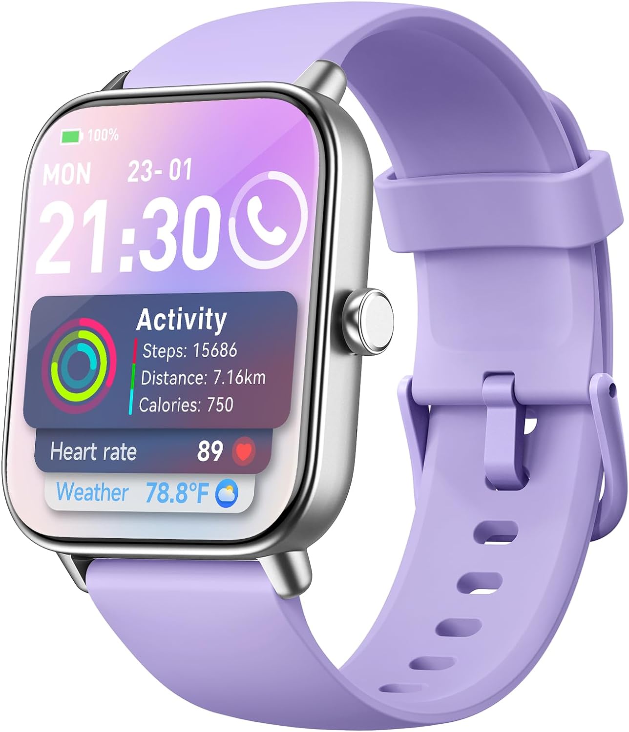 AEAC Smart Watch, Alexa Built-in, Bluetooth Call, 100+ Sports, IP68 Waterproof, Heart Rate/SpO2/Stress/Sleep Monitor, Purple, Fitness Tracker for iOS Android AEAC Smart Watch, Alexa Built-in, Bluetooth Call, 100+ Sports, IP68 Waterproof, Heart Rate/SpO2/Stress/Sleep Monitor, Purple, Fitness Tracker for iOS Android