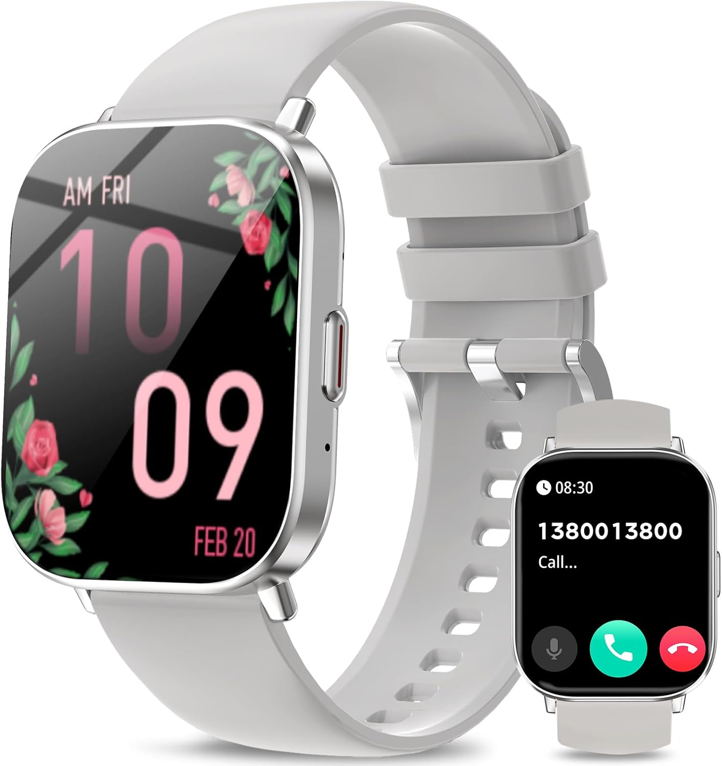 Smart Watches for Men Women(Call Receive/Dial),2.01” Touch Screen Fitness Tracker with Blood Pressure/Heart Rate/Sleep Monitor, 120+Sports Modes, IP68 Waterproof Smartwatch for Android iPhone, Sliver Smart Watches for Men Women(Call Receive/Dial),2.01” Touch Screen Fitness Tracker with Blood Pressure/Heart Rate/Sleep Monitor, 120+Sports Modes, IP68 Waterproof Smartwatch for Android iPhone, Sliver