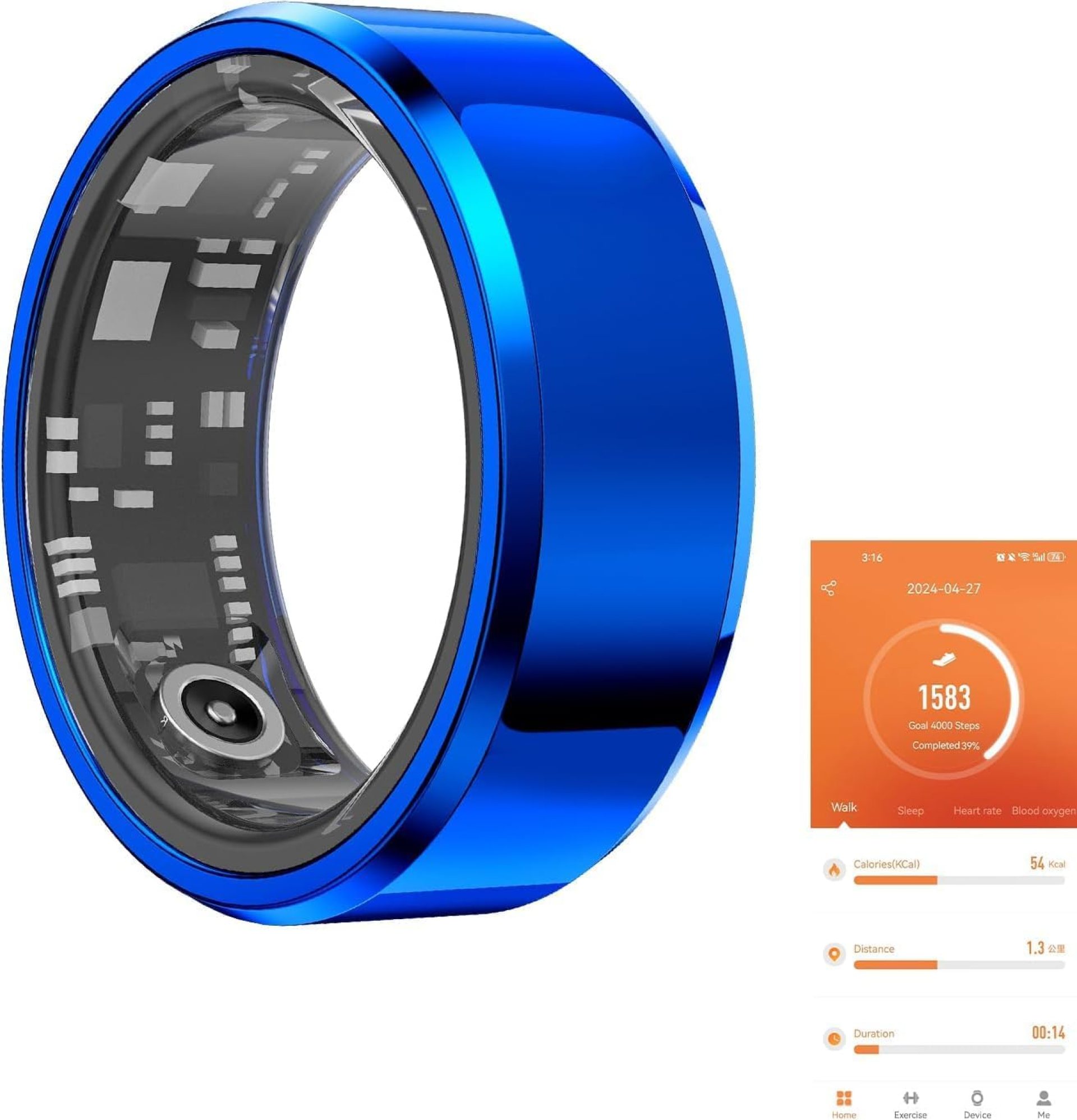 Fitness Tracker Smart Ring,Step Counter,Heart Rate Blood Oxygen Sleep Tracker Health Ring, 5ATM Waterproof Long Battery Life Smart Rings Compatible with iOS & Android Fitness Tracker Smart Ring,Step Counter,Heart Rate Blood Oxygen Sleep Tracker Health Ring, 5ATM Waterproof Long Battery Life Smart Rings Compatible with iOS & Android
