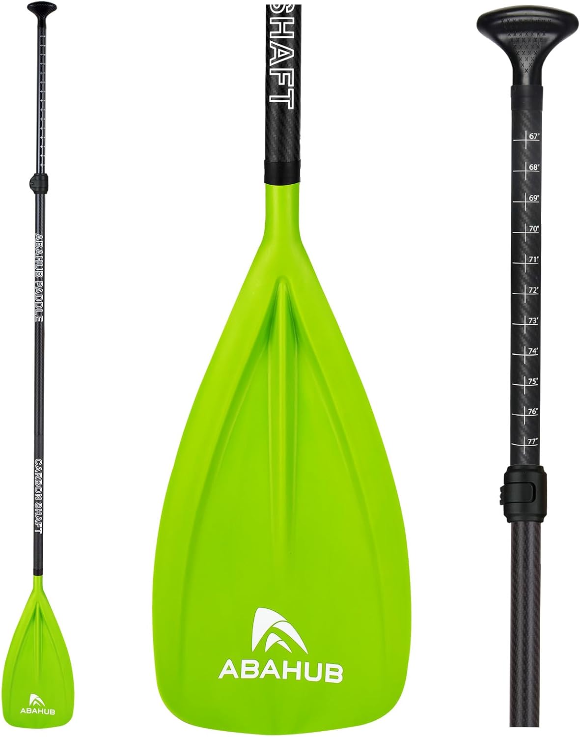 Abahub 1 x 3 Section Carbon Fiber SUP Paddle, Adjustable 67”-86” Stand Up Paddle Lightweight Carbon Shaft, Black/Blue/Yellow/Green/Orange/Red Plastic Blade + Paddle Bag Abahub 1 x 3 Section Carbon Fiber SUP Paddle, Adjustable 67”-86” Stand Up Paddle Lightweight Carbon Shaft, Black/Blue/Yellow/Green/Orange/Red Plastic Blade + Paddle Bag