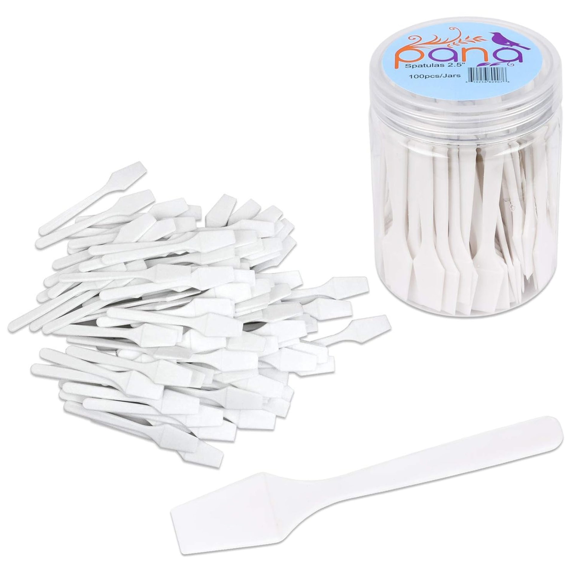 100pcs Pana Brand Cosmetic Make Up Disposable Plastic 2.5″ Spatulas Skin Care Facial Cream Mask Spatula (100 Pieces in a Container) (WHITE) 100pcs Pana Brand Cosmetic Make Up Disposable Plastic 2.5″ Spatulas Skin Care Facial Cream Mask Spatula (100 Pieces in a Container) (WHITE)
