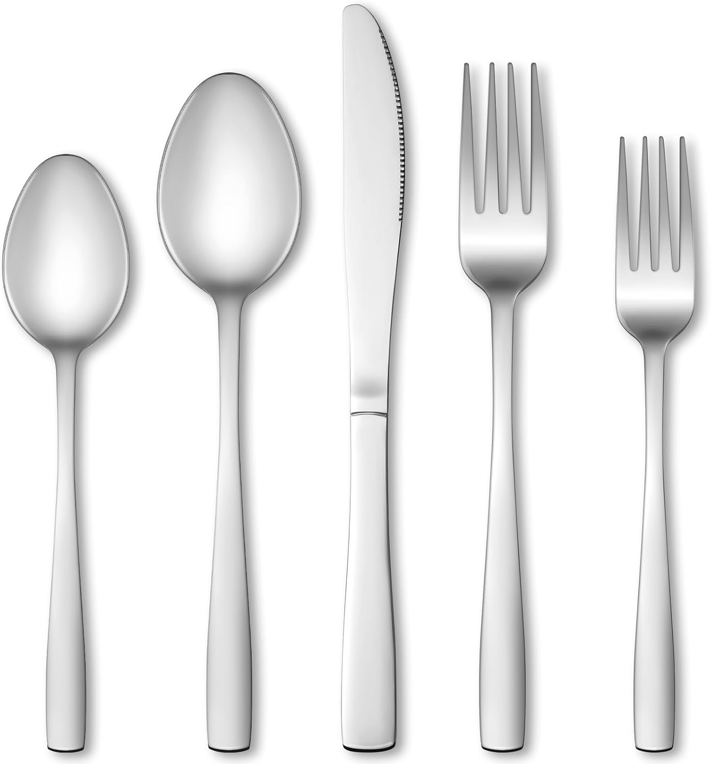 40 Pcs Silverware Set, Stainless Steel Flatware Set for 8, Food-Grade Cutlery Set, Mirror Polished Tableware Eating Utensils Set for Home Kitchen, Include Knife Fork Spoon Set, Dishwasher Safe 40 Pcs Silverware Set, Stainless Steel Flatware Set for 8, Food-Grade Cutlery Set, Mirror Polished Tableware Eating Utensils Set for Home Kitchen, Include Knife Fork Spoon Set, Dishwasher Safe