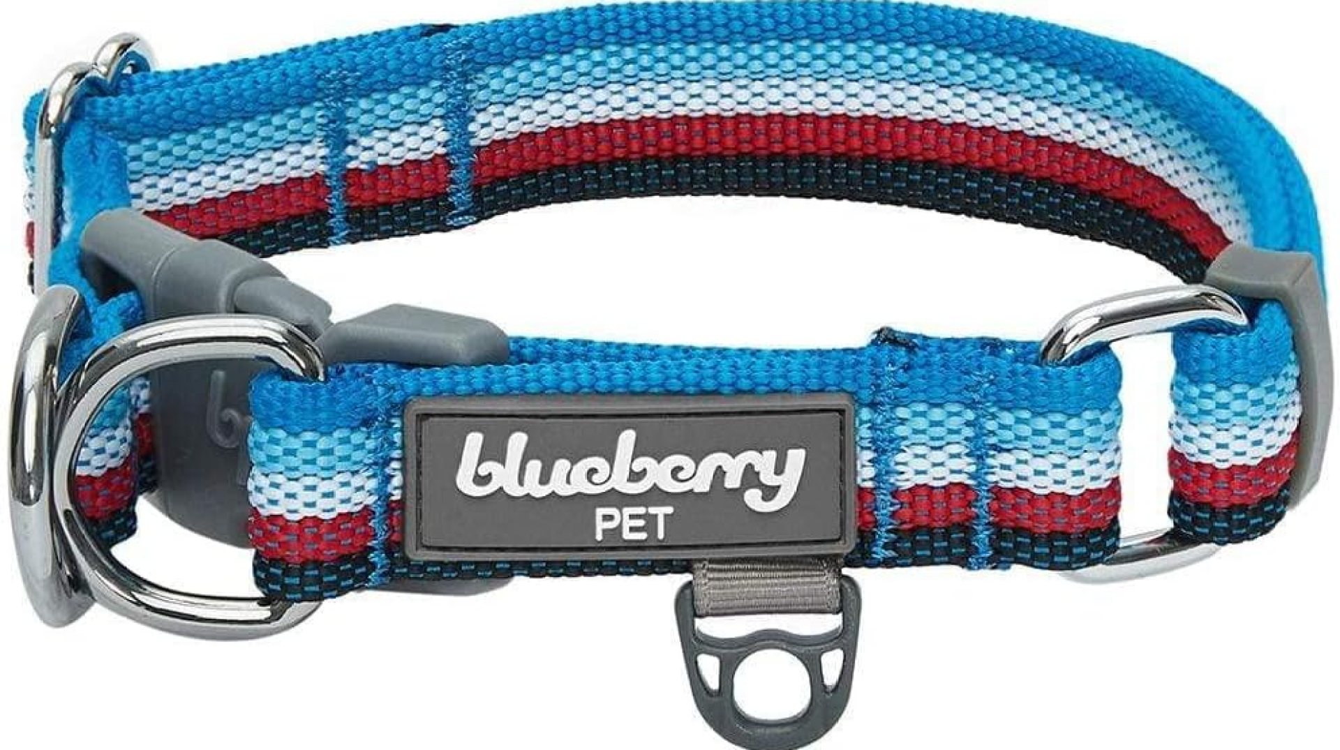Blueberry Pet 3M Reflective Dog Collars | Adjustable Dog Collar w/Multi-Colored Stripe – Azure Blue and Raspberry Red | Nylon Pet Collars for Dogs & Refflective Dog Collar for Medium Dogs Blueberry Pet 3M Reflective Dog Collars | Adjustable Dog Collar w/Multi-Colored Stripe – Azure Blue and Raspberry Red | Nylon Pet Collars for Dogs & Refflective Dog Collar for Medium Dogs