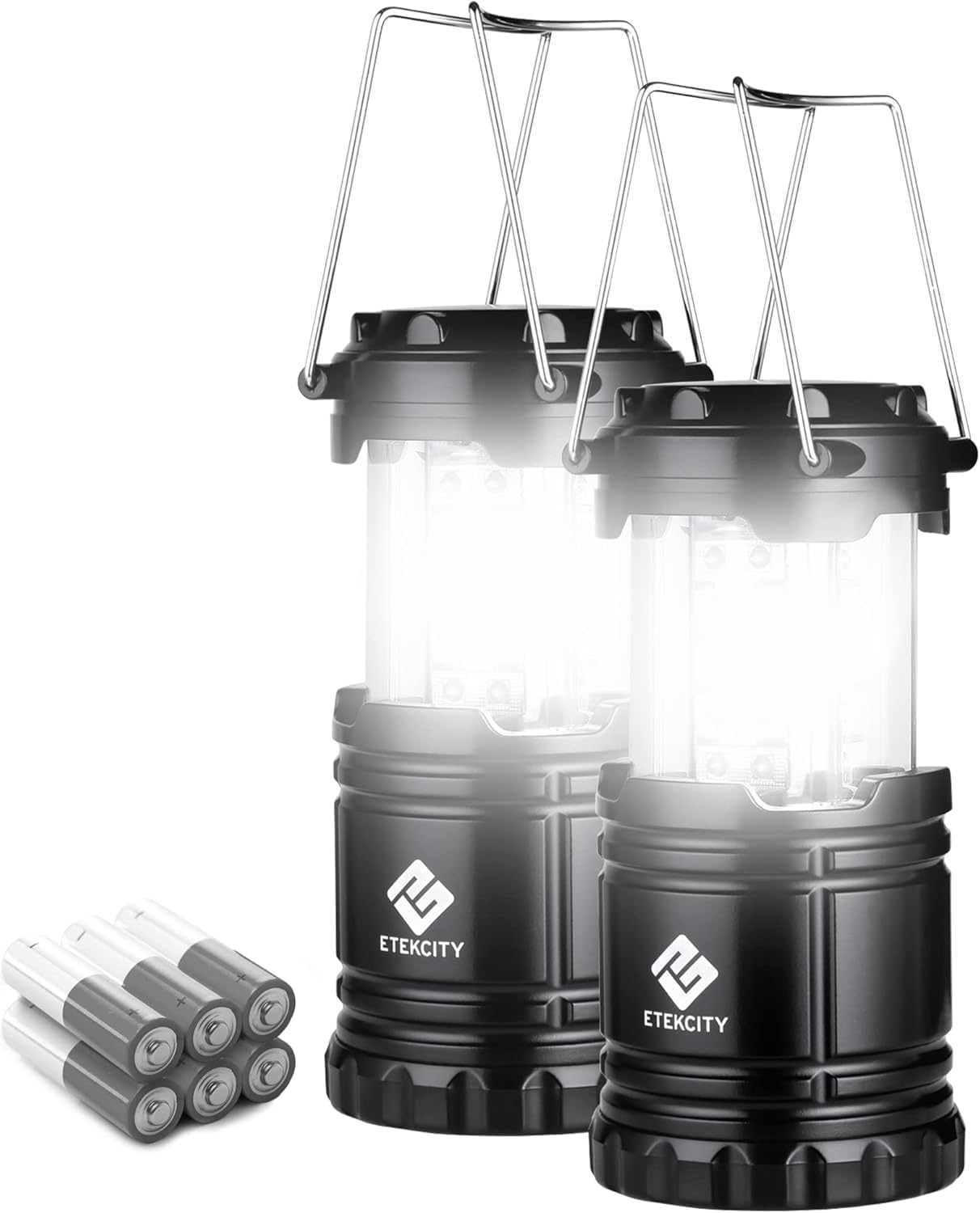 Etekcity Lantern Camping Essentials , Led Flashlight for Power Outages, Battery Operated Lights for Emergency Supplies, Survival Kit and Gear for Hurricane, 2 Pack, Black Etekcity Lantern Camping Essentials , Led Flashlight for Power Outages, Battery Operated Lights for Emergency Supplies, Survival Kit and Gear for Hurricane, 2 Pack, Black