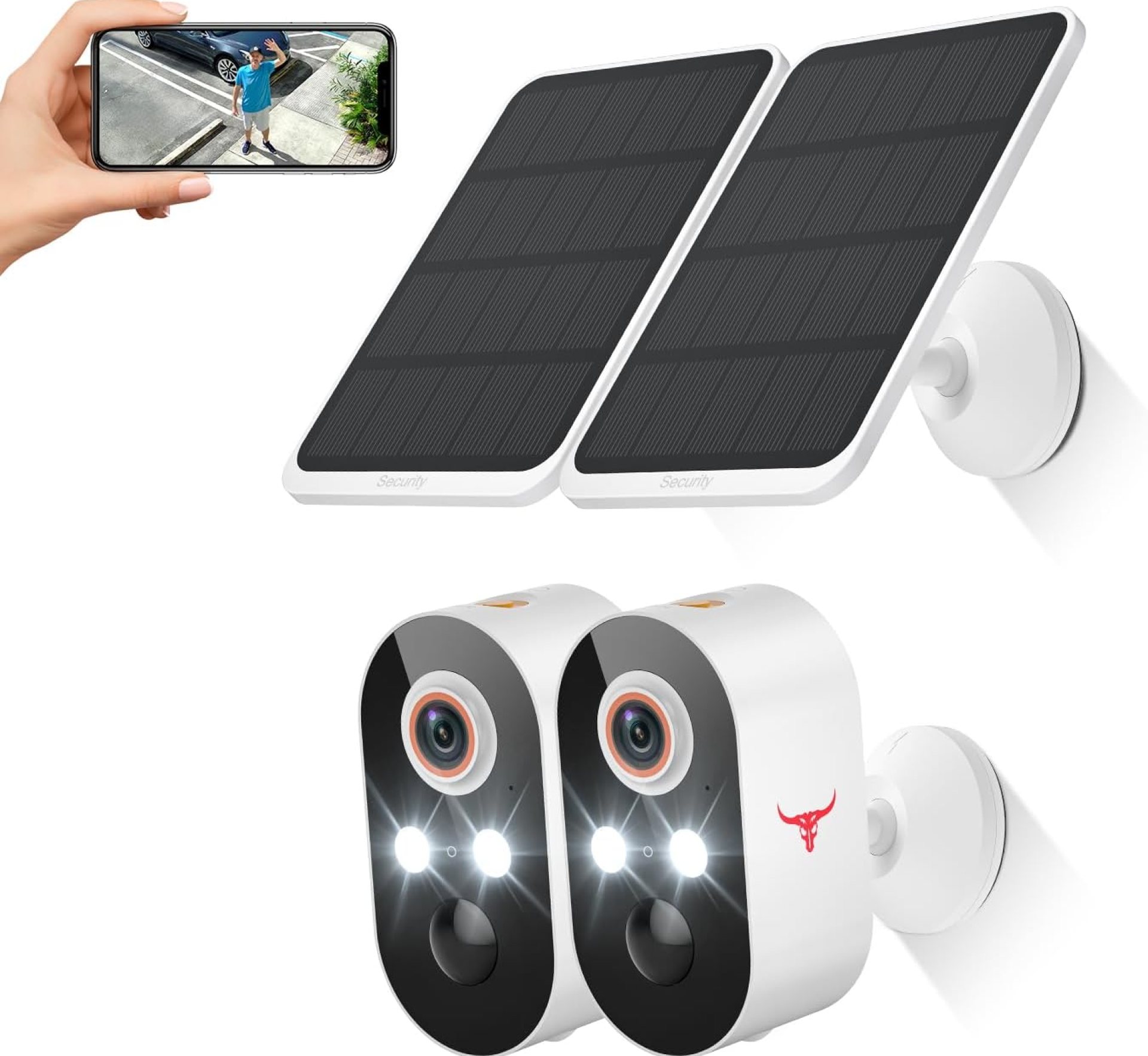 1080p Wireless Security Camera with Solar Panel, AI Human Detection, 2-Way Talk, Night Vision, Cloud Storage (Sold Separately), Battery Included, Home Security, 2.4GHz WiFi Only (2 Pack) 1080p Wireless Security Camera with Solar Panel, AI Human Detection, 2-Way Talk, Night Vision, Cloud Storage (Sold Separately), Battery Included, Home Security, 2.4GHz WiFi Only (2 Pack)