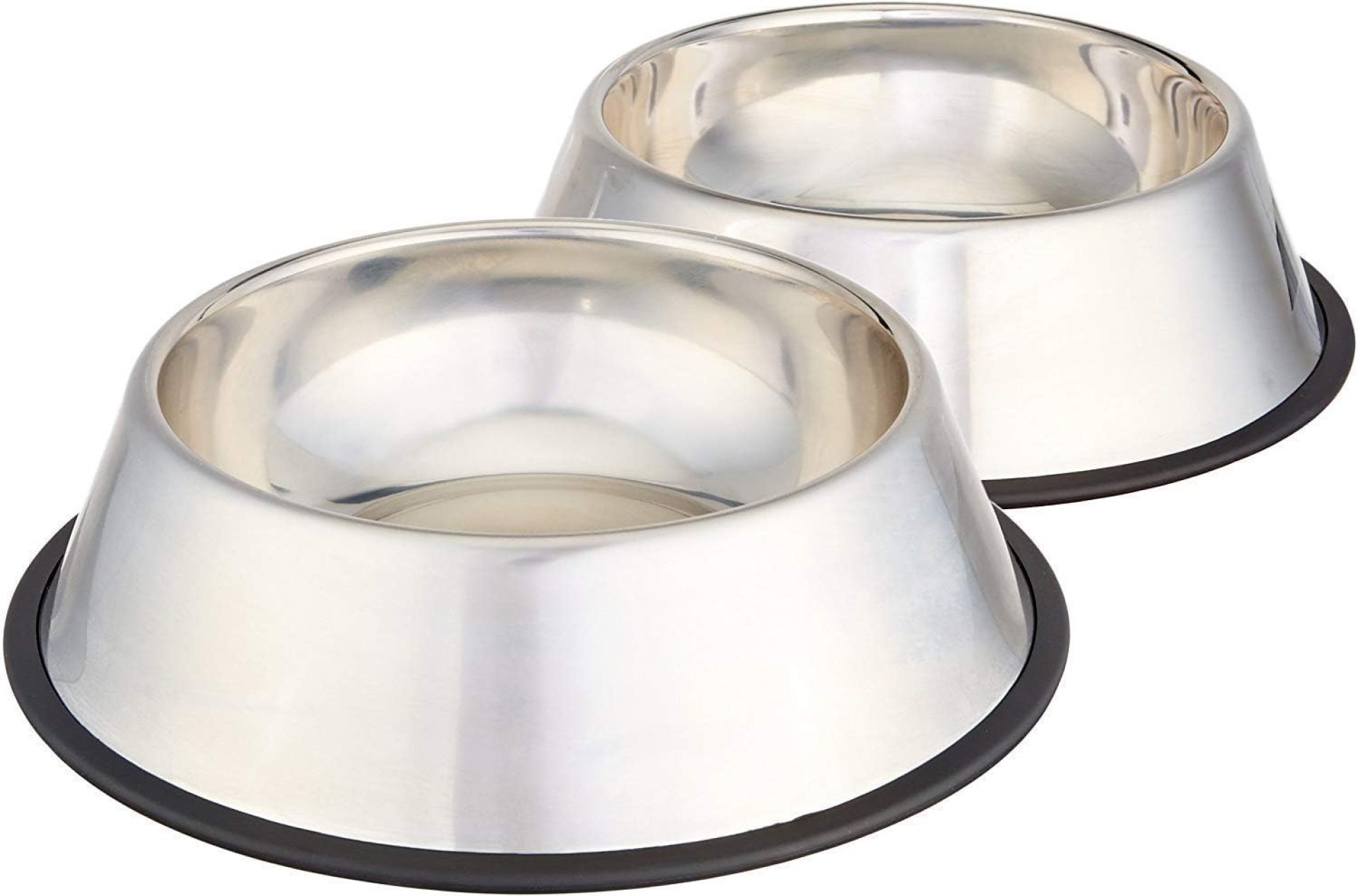 Amazon Basics Stainless Steel Non-Skid Pet Dog Water And Food Bowl, 2-Pack (10 x 2.8 Inches), Each Holds Up to 4 Cups Amazon Basics Stainless Steel Non-Skid Pet Dog Water And Food Bowl, 2-Pack (10 x 2.8 Inches), Each Holds Up to 4 Cups