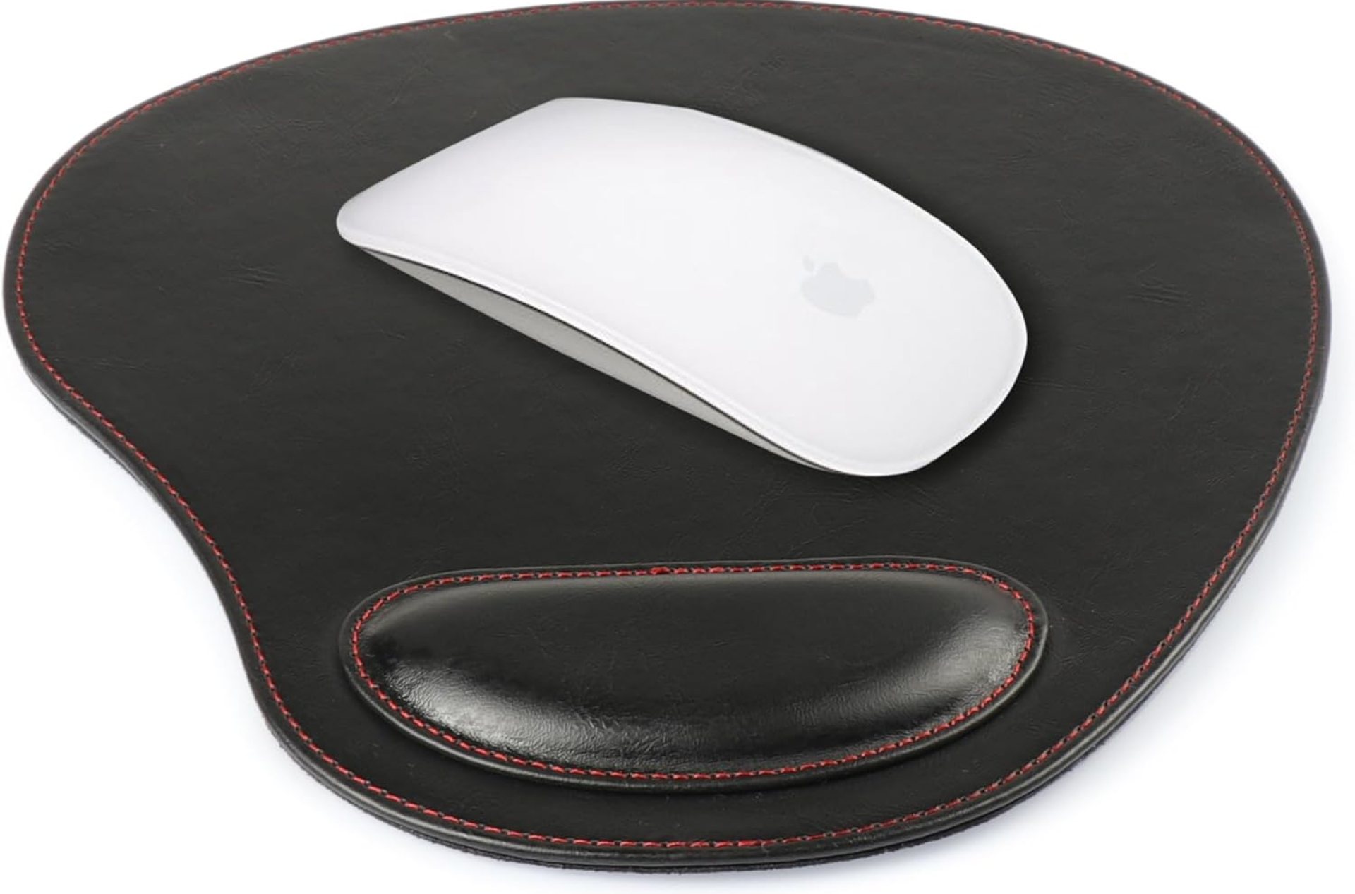 PU Leather Oval Shape Non-Slip Mousepad With Wrist Rest Support, Waterproof Surface, Comfort Memory Foam, Light Ergonomic Design Mouse Pad for Laptop, Desktop PU Leather Oval Shape Non-Slip Mousepad With Wrist Rest Support, Waterproof Surface, Comfort Memory Foam, Light Ergonomic Design Mouse Pad for Laptop, Desktop