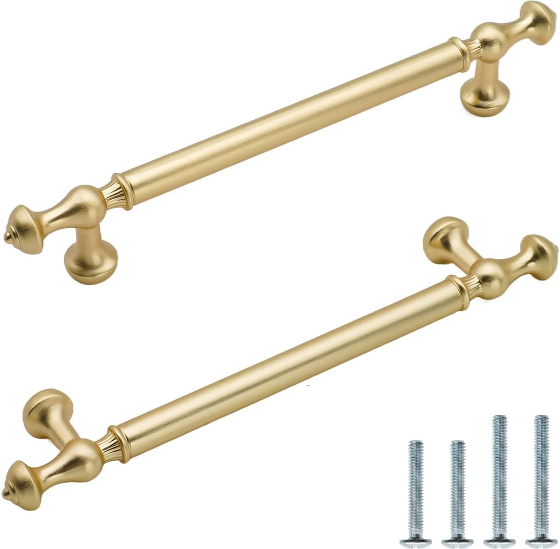 10 Pack Brushed Gold Cabinet Handles 5 Inch/128mm Hole Center Zinc Alloy Brushed Brass Drawer Dresser Pulls Kitchen Cupboard Bathroom Furniture Hardware 10 Pack Brushed Gold Cabinet Handles 5 Inch/128mm Hole Center Zinc Alloy Brushed Brass Drawer Dresser Pulls Kitchen Cupboard Bathroom Furniture Hardware