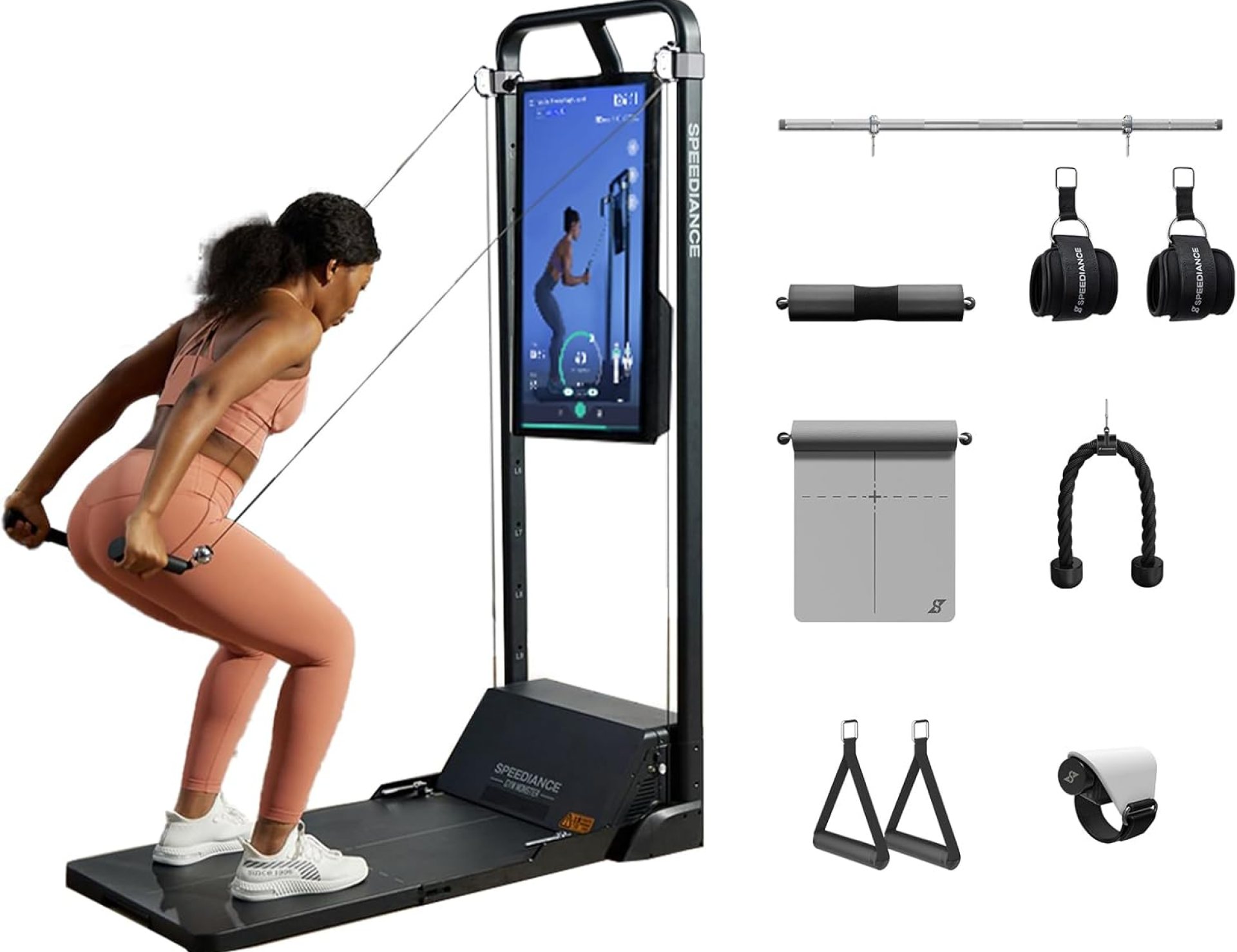 Gym Monster Smart Home Gym, Multifunctional Strength Training Machine, Smith Machine Power Cage Workout Station, Squat Rack Cable Machine, Full Body Fitness Equipment for Home Workout Gym Monster Smart Home Gym, Multifunctional Strength Training Machine, Smith Machine Power Cage Workout Station, Squat Rack Cable Machine, Full Body Fitness Equipment for Home Workout