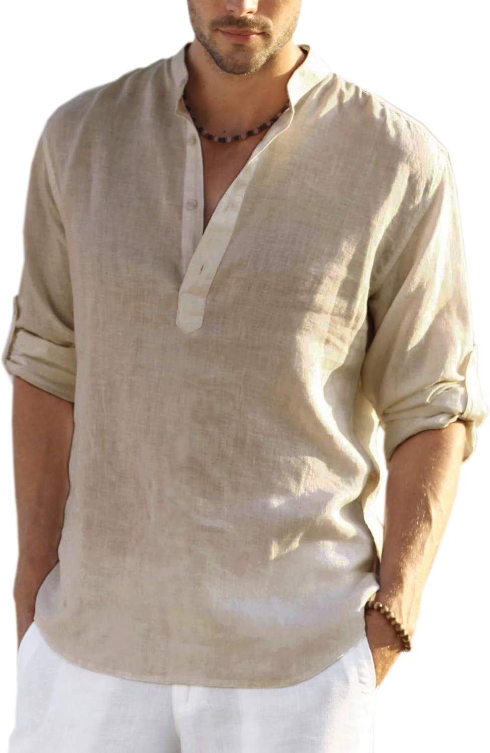 COOFANDY Men’s Cotton Linen Henley T-Shirts Long Sleeve Hippie Casual Beach T-Shirts COOFANDY Men’s Cotton Linen Henley T-Shirts Long Sleeve Hippie Casual Beach T-Shirts