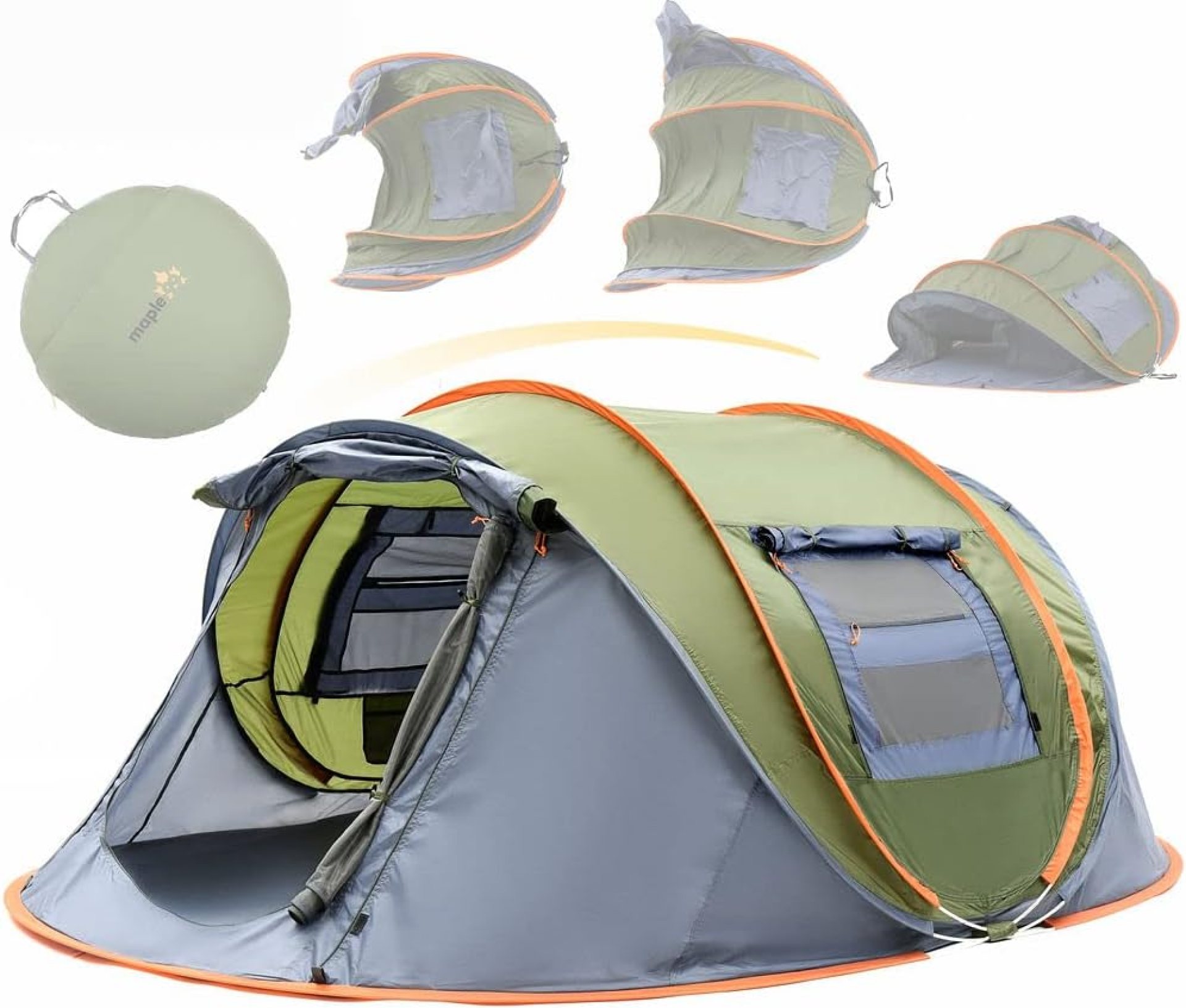 4 Person Pop Up Tent for Camping – Lightweight & Portable, Easy Quick Set-Up, 2 Doors, Lantern Hook, Storage Pockets, Carry Bag for Outdoor Hiking, Travel 4 Person Pop Up Tent for Camping – Lightweight & Portable, Easy Quick Set-Up, 2 Doors, Lantern Hook, Storage Pockets, Carry Bag for Outdoor Hiking, Travel