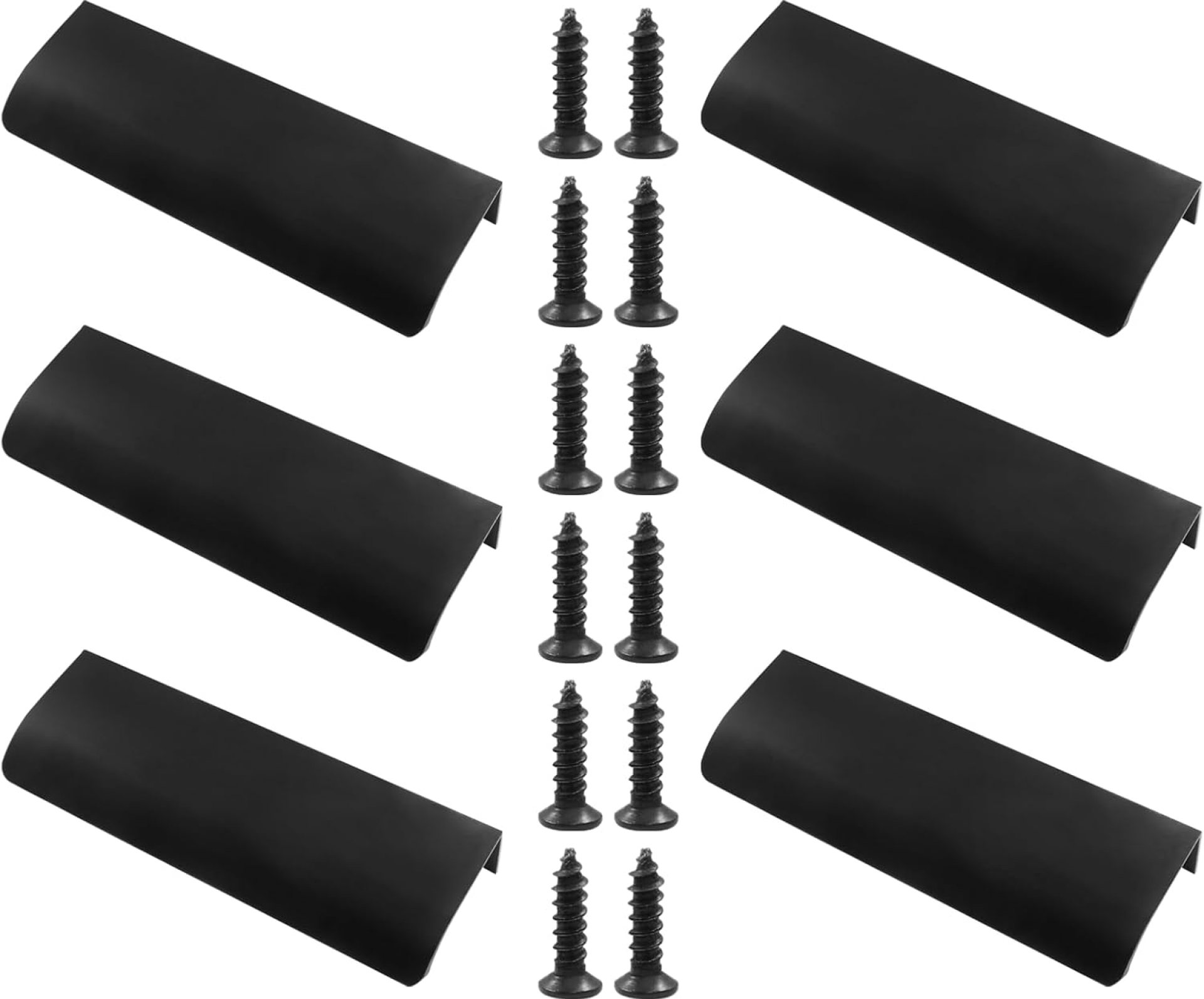 BokWin 6Pcs 120mm/4.72 Inch Mount Finger Edge Pull, Furniture Drawer Handles, Aluminum Concealed Handle for Home Kitchen Door Drawer Cabinet with Screws (Black) BokWin 6Pcs 120mm/4.72 Inch Mount Finger Edge Pull, Furniture Drawer Handles, Aluminum Concealed Handle for Home Kitchen Door Drawer Cabinet with Screws (Black)