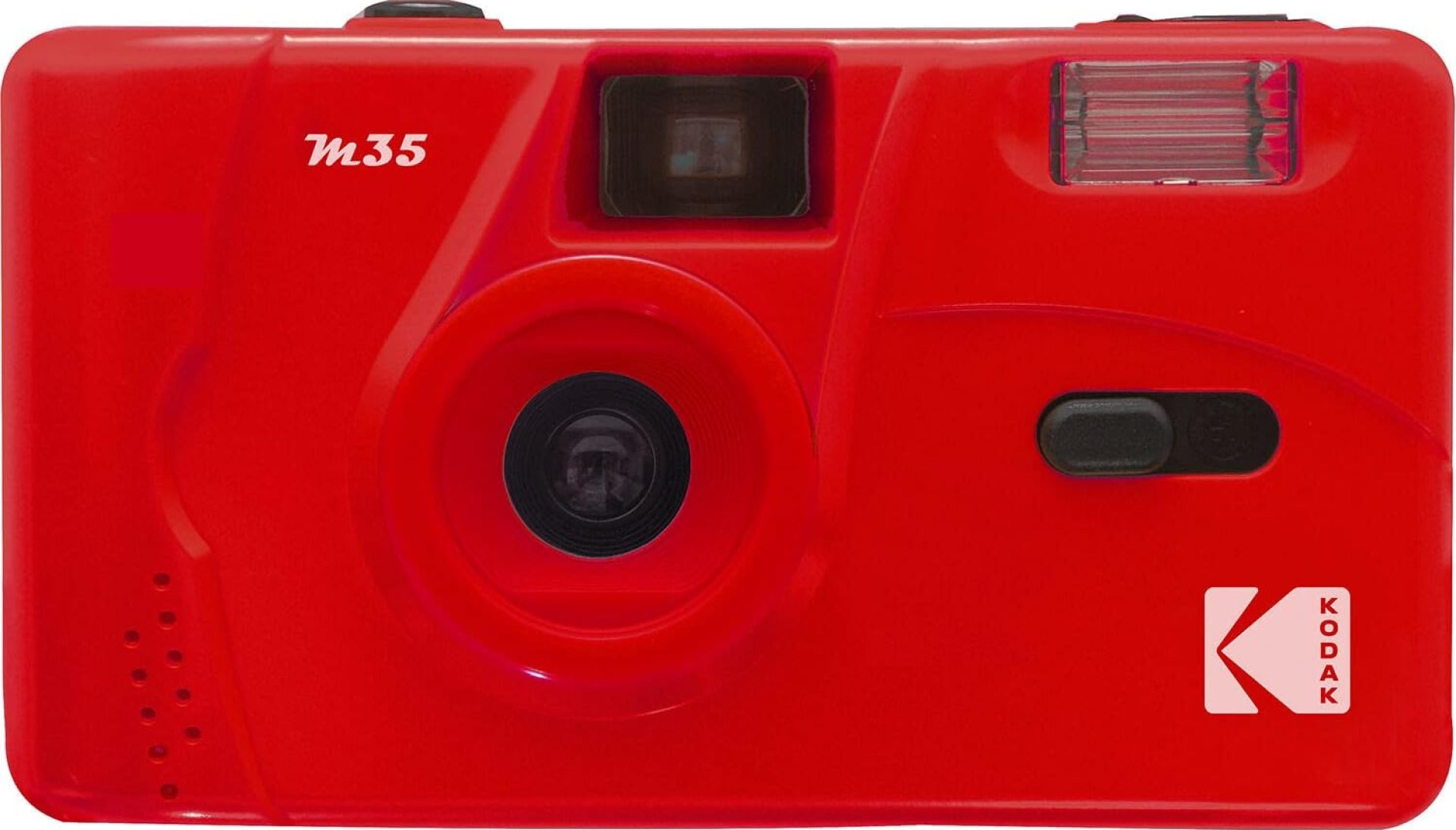 KODAK M35 DA00239-35mm Rechargeable Camera, Fixed Wide Angle Lens, Optical Viewfinder, Built-in Flash, AAA Battery – Red KODAK M35 DA00239-35mm Rechargeable Camera, Fixed Wide Angle Lens, Optical Viewfinder, Built-in Flash, AAA Battery – Red