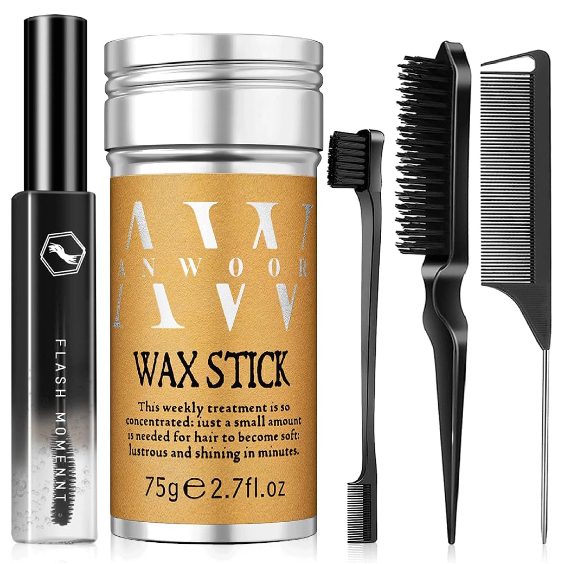 5 Pack Hair Wax Stick, Slick Back Hair Brush, Fly Away Stick for Hair – Hair Bun Smoothing Accessories Styling Gifts Stuff for Kids, Girls and Women 5 Pack Hair Wax Stick, Slick Back Hair Brush, Fly Away Stick for Hair – Hair Bun Smoothing Accessories Styling Gifts Stuff for Kids, Girls and Women