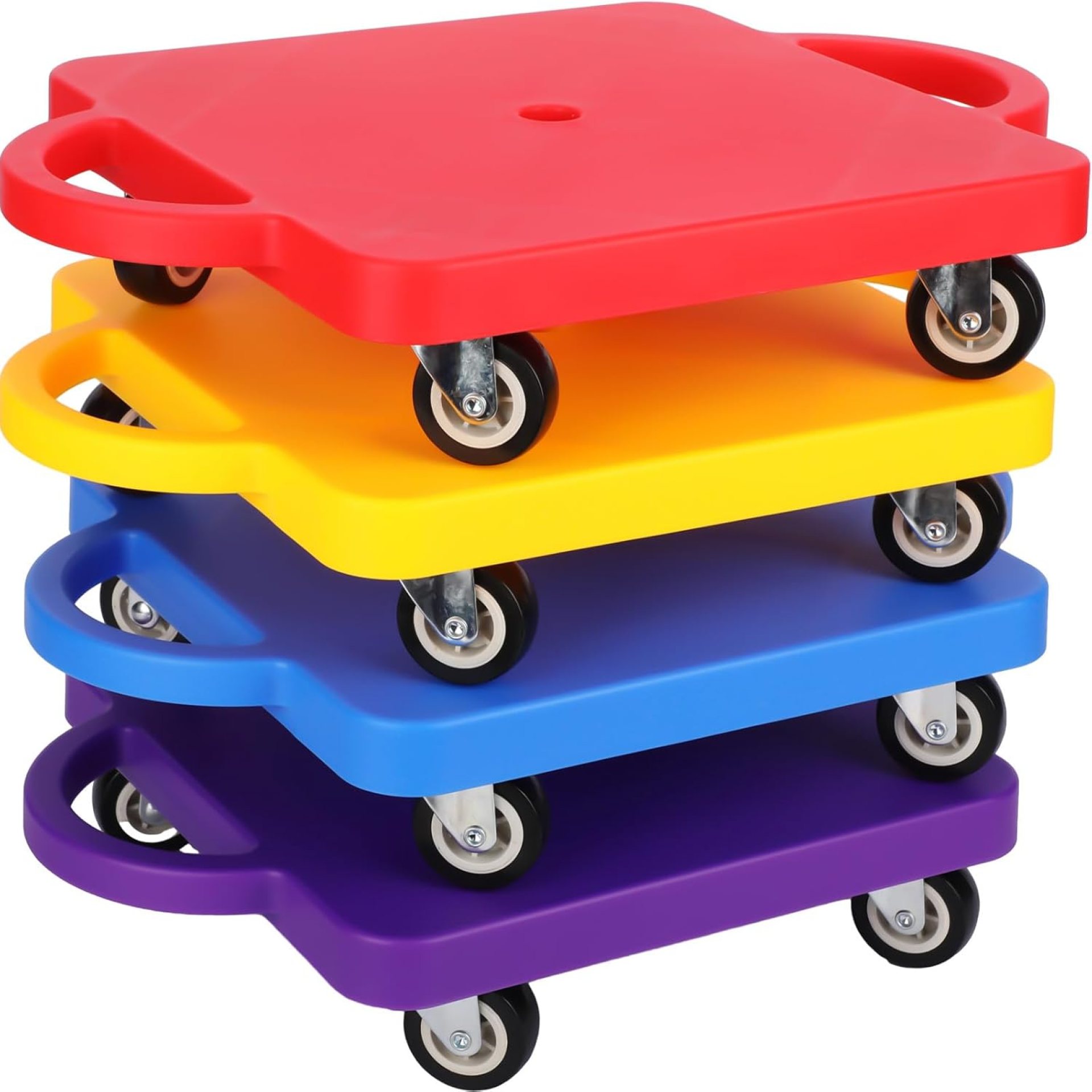 4 Pieces Sports Scooter Board Bulk Sitting Scooter Board with Handles Plastic Casters Sport Flat Scooter for Kids Children Gym Indoor Outdoor Activities Play Equipment (Colorful) 4 Pieces Sports Scooter Board Bulk Sitting Scooter Board with Handles Plastic Casters Sport Flat Scooter for Kids Children Gym Indoor Outdoor Activities Play Equipment (Colorful)