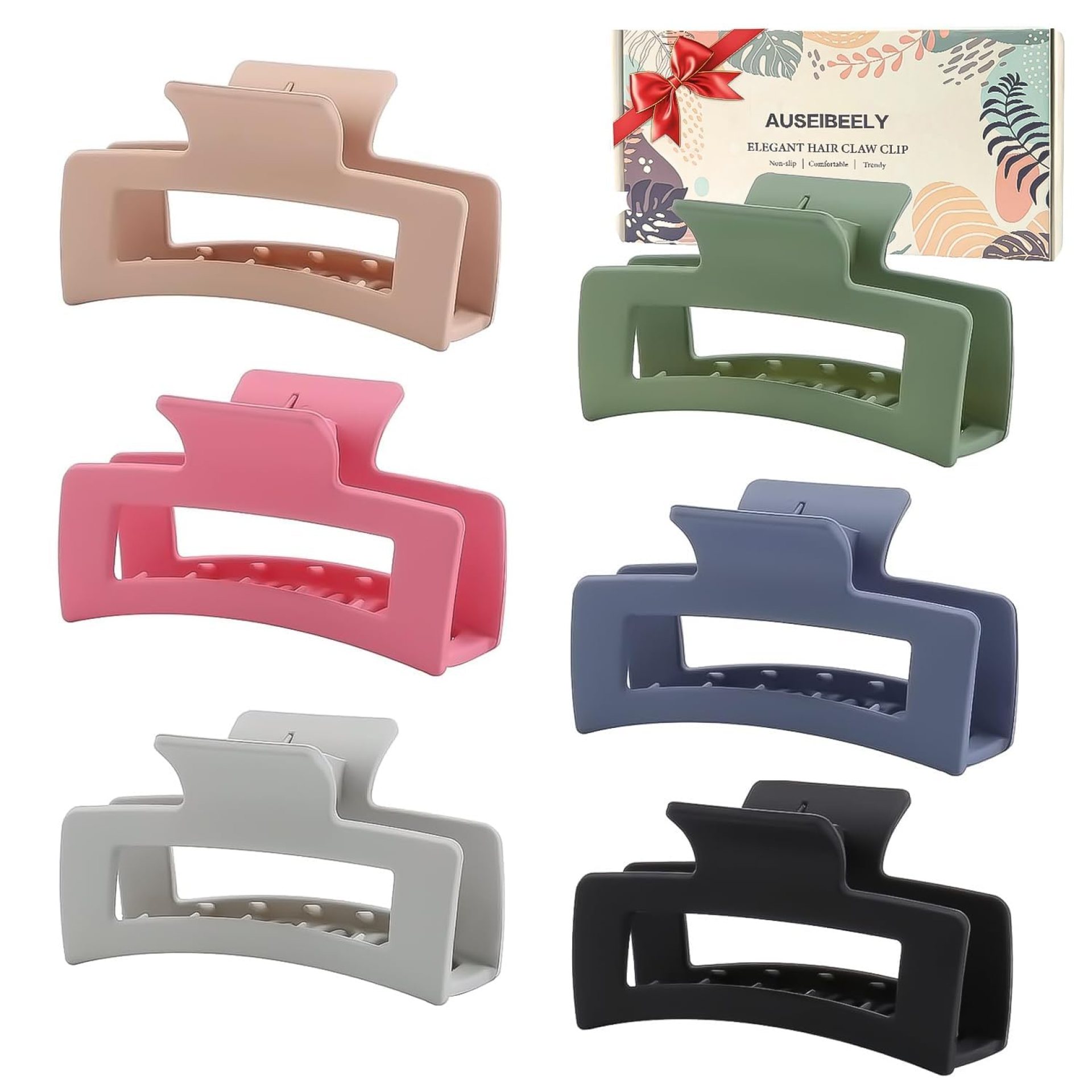 6 Pack Square Claw Clips for Women Girls, 3.5″ Medium Non-slip Rectangular Matte Claws Strong Jumbo Hair Styling Accessories for Thin Hair 6 Pack Square Claw Clips for Women Girls, 3.5″ Medium Non-slip Rectangular Matte Claws Strong Jumbo Hair Styling Accessories for Thin Hair