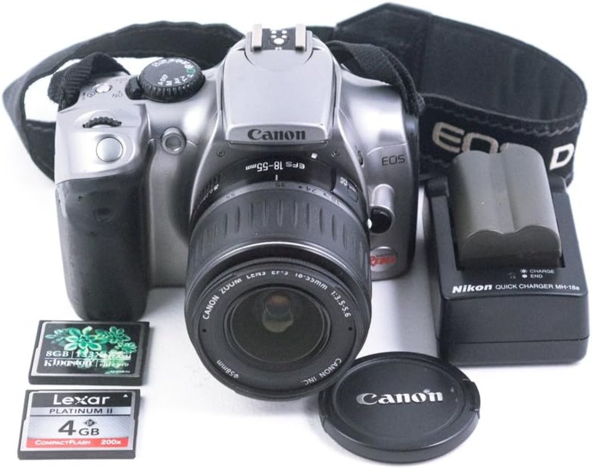Canon EOS Digital Rebel / 300D 6.3MP DSLR Camera with 18-55mm AF Lens, Gray (Renewed) Canon EOS Digital Rebel / 300D 6.3MP DSLR Camera with 18-55mm AF Lens, Gray (Renewed)