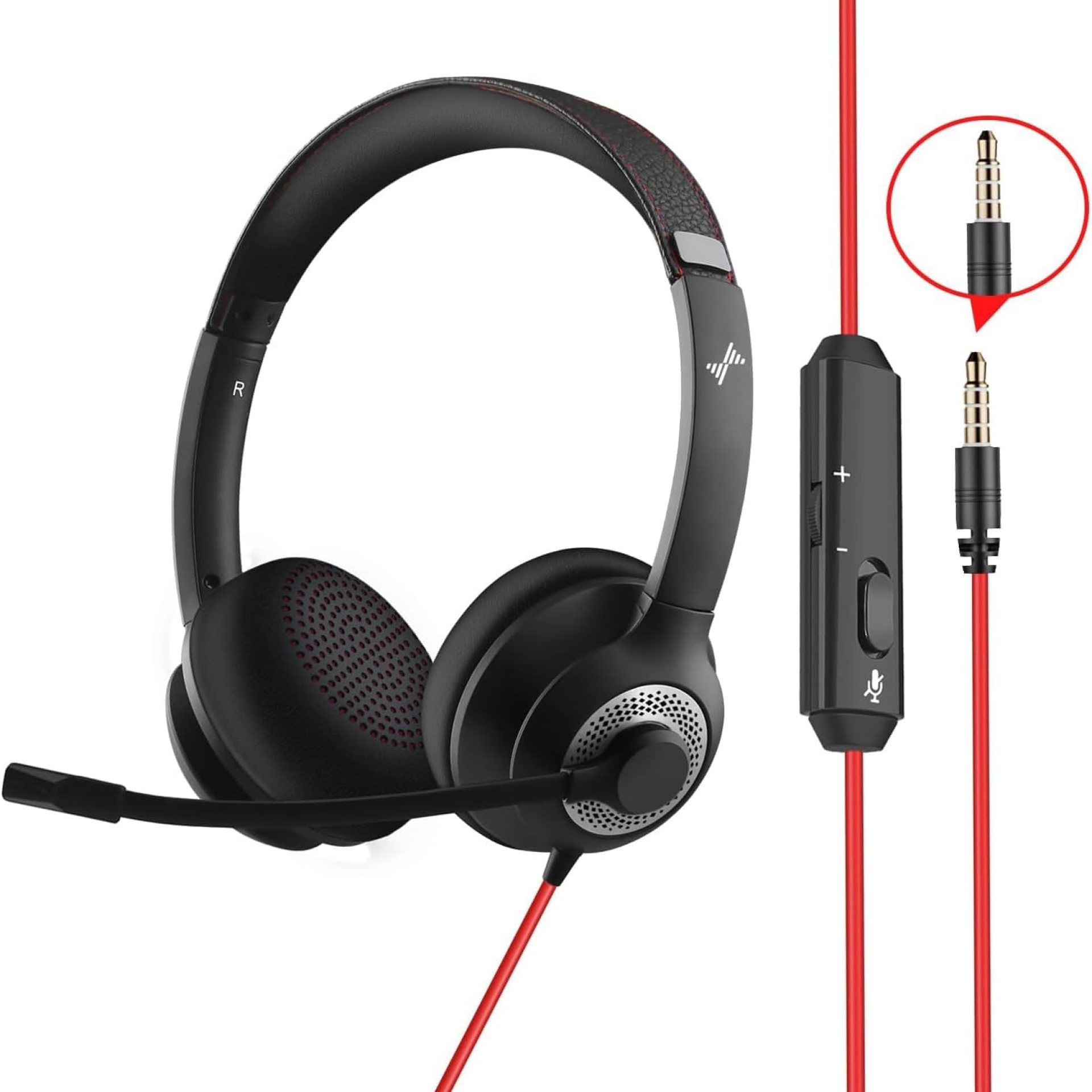 USB Headset with Mic for PC, On-Ear Computer Laptop Headphones with Noise Cancelling Microphone in-line Control for Home Office Online Class Skype Zoom (3.5mm, Black) USB Headset with Mic for PC, On-Ear Computer Laptop Headphones with Noise Cancelling Microphone in-line Control for Home Office Online Class Skype Zoom (3.5mm, Black)