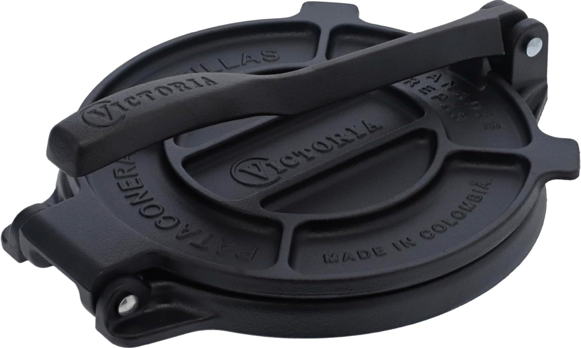 Victoria 8 Inches Cast Iron Tortilla Press, Roti Maker and Tortilladora, Pataconera Seasoned with Flaxseed Oil, Made in Colombia Victoria 8 Inches Cast Iron Tortilla Press, Roti Maker and Tortilladora, Pataconera Seasoned with Flaxseed Oil, Made in Colombia
