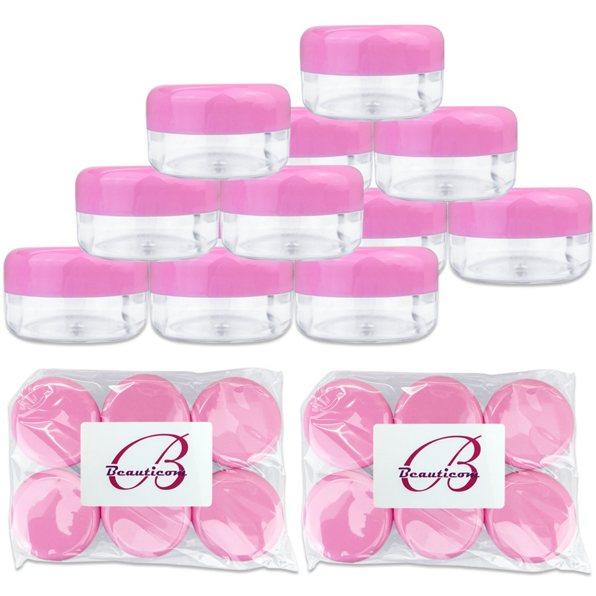(Quantity: 18 Pieces) Beauticom 15G/15ML Round Clear Jar with Pink Lids for Cosmetics, Medication, Lab and Field Research Samples, Beauty and Health Aids – BPA Free (Quantity: 18 Pieces) Beauticom 15G/15ML Round Clear Jar with Pink Lids for Cosmetics, Medication, Lab and Field Research Samples, Beauty and Health Aids – BPA Free