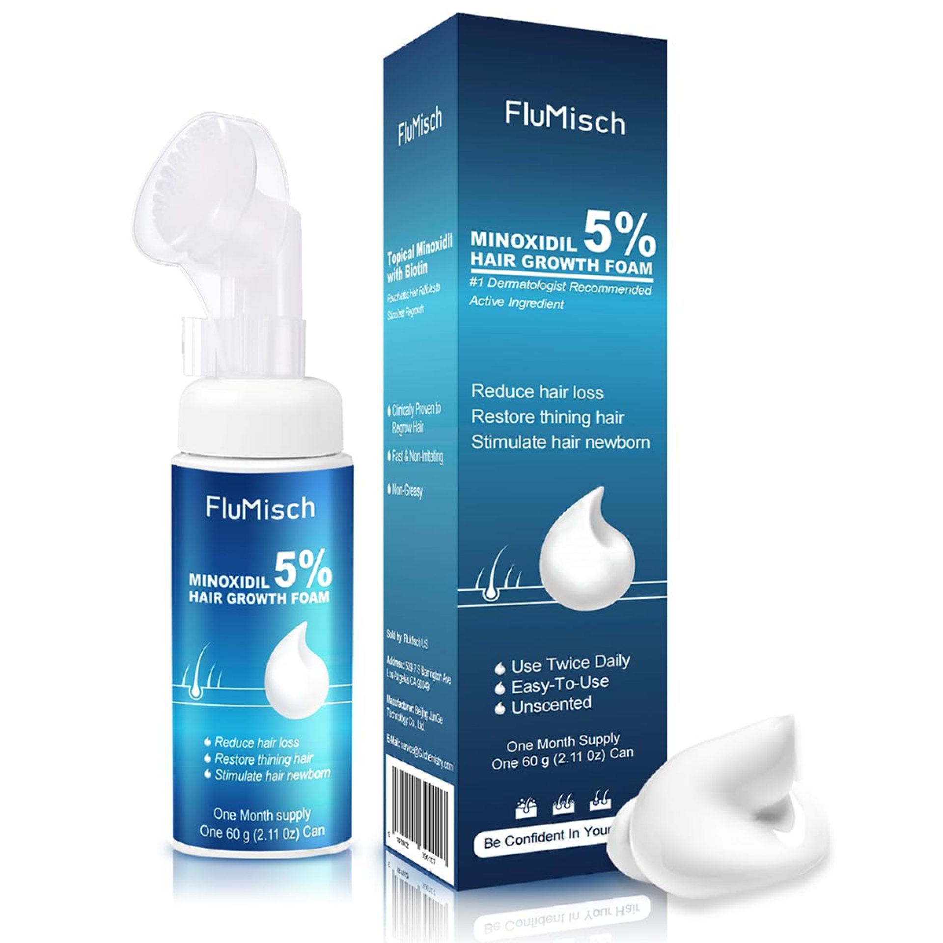 5% Minoxidil Foam for Men, 5% Biotin and 5% Minoxidil Use for Hair Growth, Slows Hair Loss and Promotes Hair Regrowth, 1 Month Supply 5% Minoxidil Foam for Men, 5% Biotin and 5% Minoxidil Use for Hair Growth, Slows Hair Loss and Promotes Hair Regrowth, 1 Month Supply