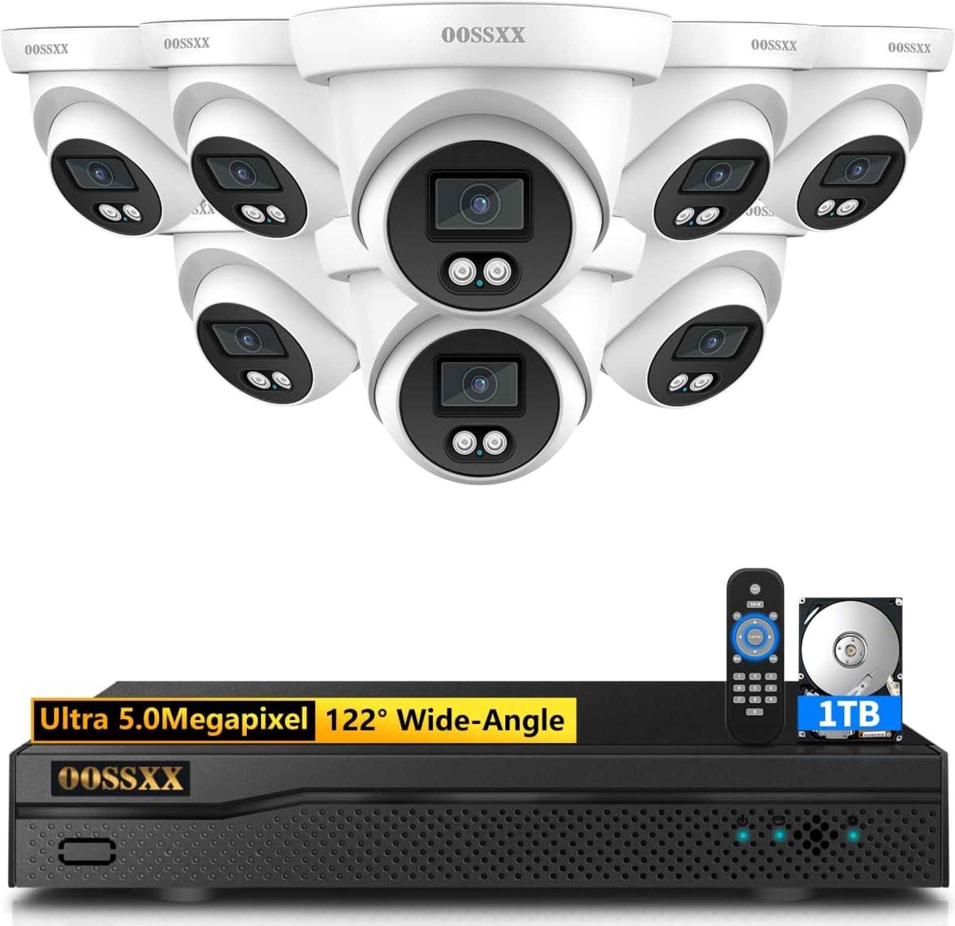 (5MP Definition Full HD) Wired Security Camera System Outdoor 8pcs AHD Dome Camera Home Video Surveillance Cameras CCTV Camera Security System Surveillance Video Equipment (5MP Definition Full HD) Wired Security Camera System Outdoor 8pcs AHD Dome Camera Home Video Surveillance Cameras CCTV Camera Security System Surveillance Video Equipment