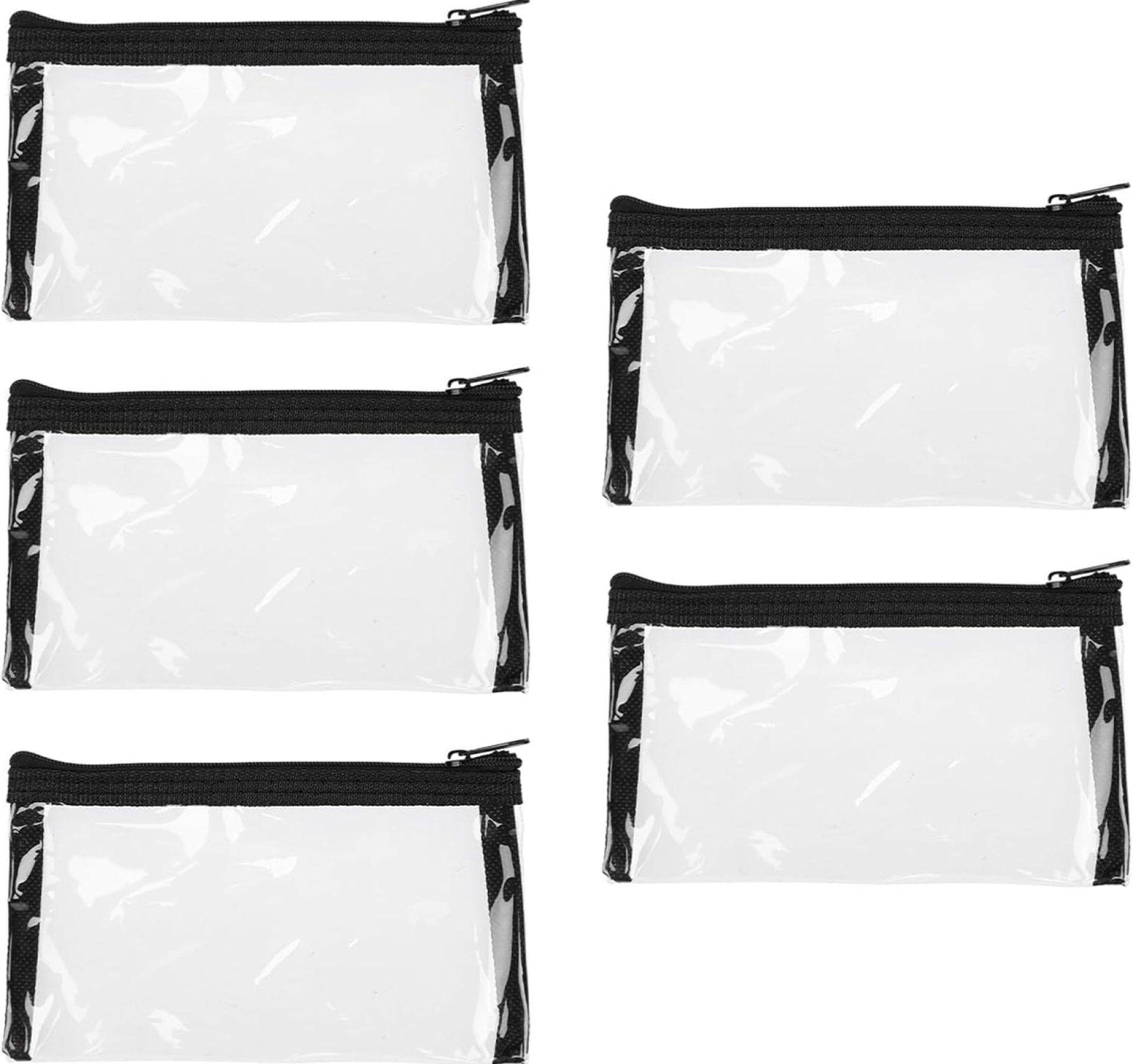 5 Pcs 6 x 3.5-inch Clear Waterproof Cosmetic Bag with Zipper Small Makeup Pouches for Purse Mini Clear Zipper Bag, Small Travel Kit Storage Pouch for Bathroom Vacation Organizing(Black) 5 Pcs 6 x 3.5-inch Clear Waterproof Cosmetic Bag with Zipper Small Makeup Pouches for Purse Mini Clear Zipper Bag, Small Travel Kit Storage Pouch for Bathroom Vacation Organizing(Black)