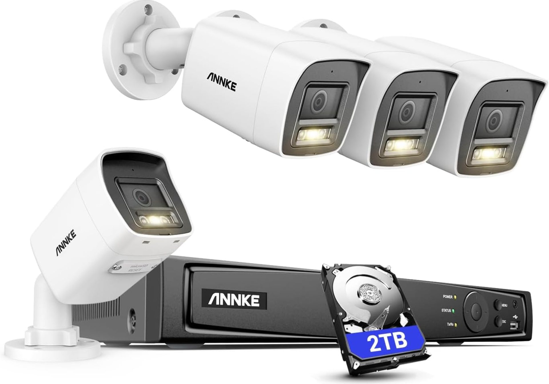 ANNKE H1200 12MP Security Camera System, 12MP H.265+ 8CH NVR and 4 X 12 Megapixel UHD PoE Surveillance IP Cam with Smart Dual Light, AI Human&Vehicle Detection, Color Night Vision (2TB Hard Drive) ANNKE H1200 12MP Security Camera System, 12MP H.265+ 8CH NVR and 4 X 12 Megapixel UHD PoE Surveillance IP Cam with Smart Dual Light, AI Human&Vehicle Detection, Color Night Vision (2TB Hard Drive)