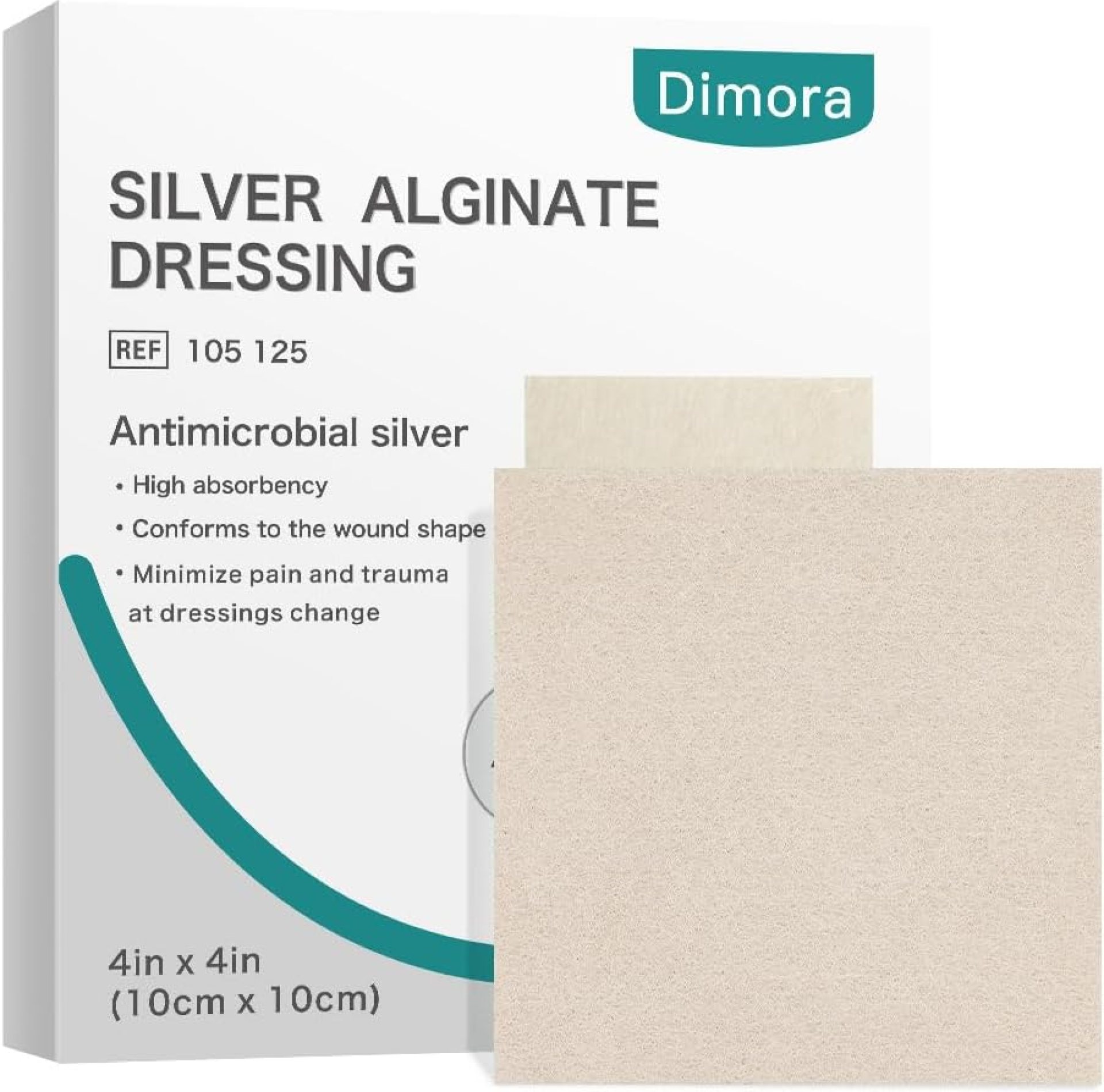 Dimora Upgrade Silver Calcium Alginate Wound Dressing -Antibacterial Non Stick Gauze, Highly Absorbent Sterile Bandage Pads,4” x 4” Patches 5 Packs Dimora Upgrade Silver Calcium Alginate Wound Dressing -Antibacterial Non Stick Gauze, Highly Absorbent Sterile Bandage Pads,4” x 4” Patches 5 Packs