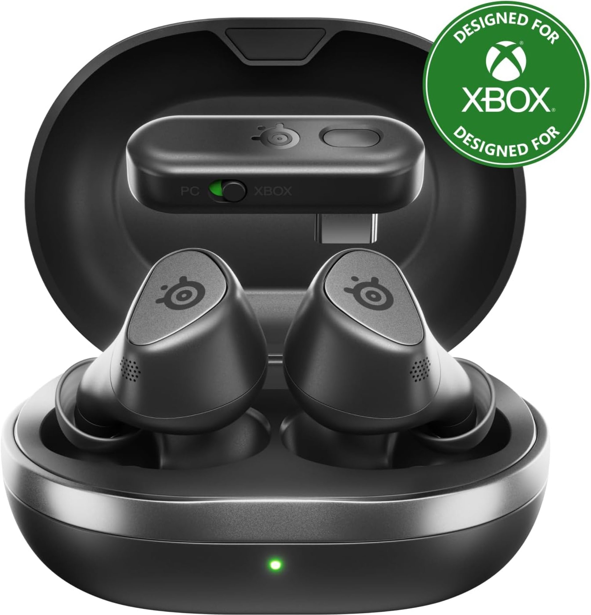 Arctis GameBuds for Xbox/PC/PS5/Switch/Mobile — Quick-Switch 2.4GHz + Bluetooth 5.3 — Active Noise Cancelling — Mobile App w/Sound Presets — Water Resistant IP55 — 40H Battery with Qi Charging Case Arctis GameBuds for Xbox/PC/PS5/Switch/Mobile — Quick-Switch 2.4GHz + Bluetooth 5.3 — Active Noise Cancelling — Mobile App w/Sound Presets — Water Resistant IP55 — 40H Battery with Qi Charging Case
