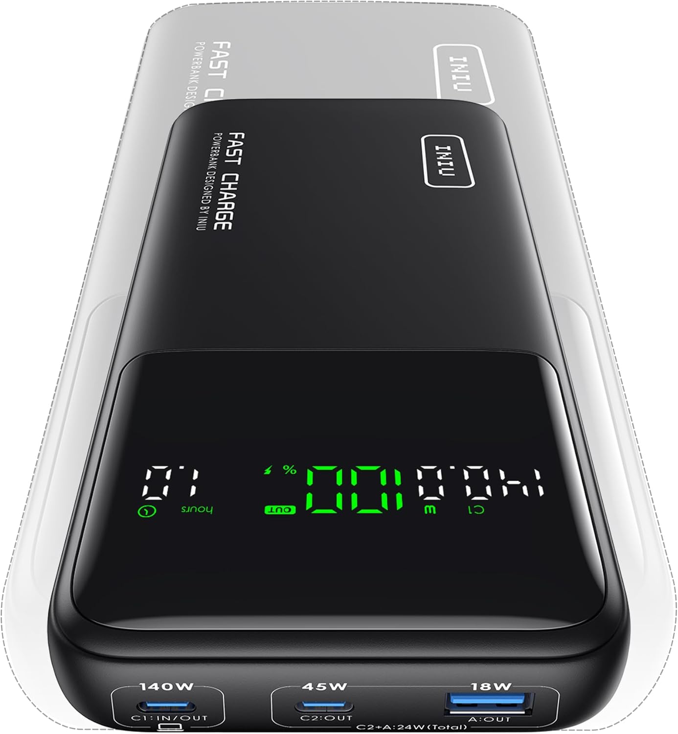 INIU 140W Power Bank, Compact 25000mAh High Capacity Laptop Portable Charger, USB C in&Out Tablet Powerbank, Smart Digital Display Phone Charger for iPhone 16 15, Samsung, iPad, MacBook, Laptop etc. INIU 140W Power Bank, Compact 25000mAh High Capacity Laptop Portable Charger, USB C in&Out Tablet Powerbank, Smart Digital Display Phone Charger for iPhone 16 15, Samsung, iPad, MacBook, Laptop etc.
