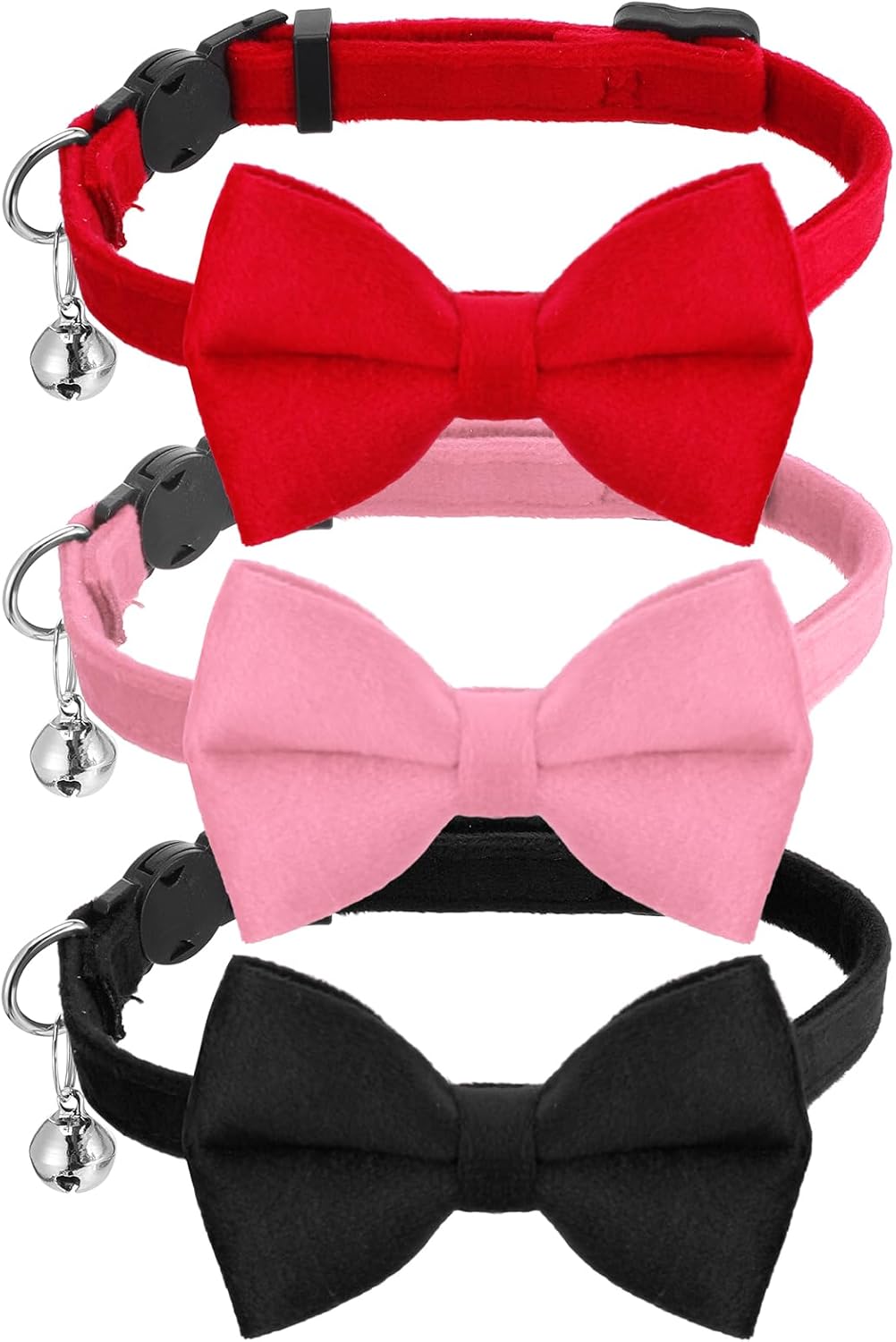3 Pcs Cat Collar with Bow Tie Bell Personalized Breakaway Kitten Collar Small Puppy Safety Adjustable Kitty Bowtie Collar Removable Solid Wedding for Pet Supplies Accessories 3 Pcs Cat Collar with Bow Tie Bell Personalized Breakaway Kitten Collar Small Puppy Safety Adjustable Kitty Bowtie Collar Removable Solid Wedding for Pet Supplies Accessories