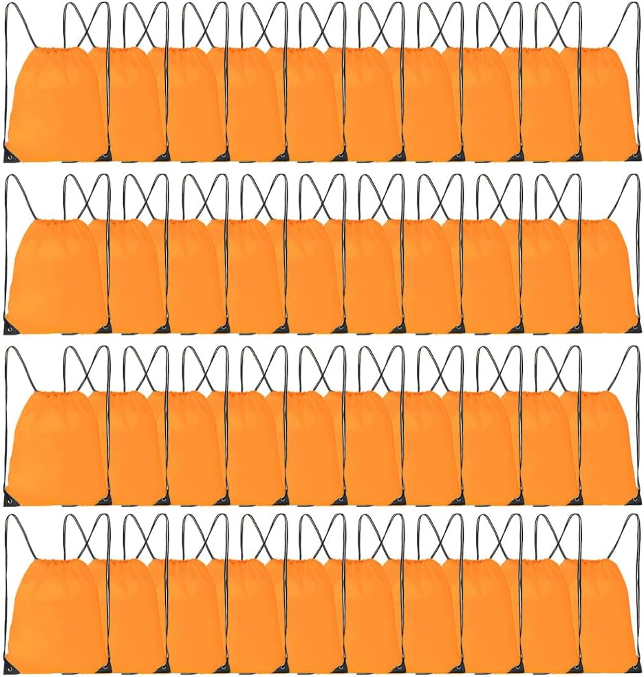 CODOBON 40-Pack Drawstring Backpack, Bulk Drawstring Bags, Cinch Polyester Bags for Outdoor Sport, Orange CODOBON 40-Pack Drawstring Backpack, Bulk Drawstring Bags, Cinch Polyester Bags for Outdoor Sport, Orange