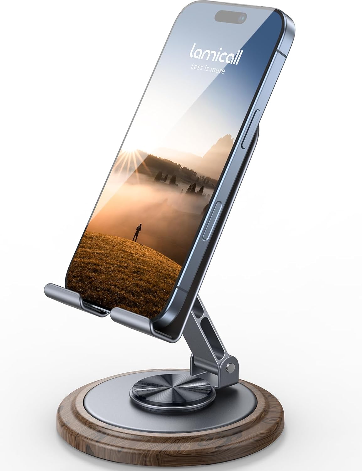 Lamicall Cell Phone Stand, Desk Accessories – Grey Office Cell Phone Holder, Simulated Wood Grain Phone Stand for Desk, Office Desk Accessories, Office Decor, Suitable for 4-10” Phones, iPad Lamicall Cell Phone Stand, Desk Accessories – Grey Office Cell Phone Holder, Simulated Wood Grain Phone Stand for Desk, Office Desk Accessories, Office Decor, Suitable for 4-10” Phones, iPad