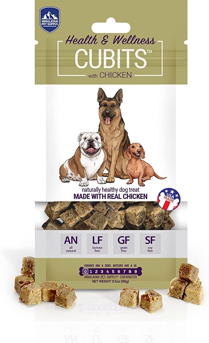 Himalayan Pet Supply Cubits with Chicken | Natural Training Treat | No Crumbs – No Sticky Mess | Gluten – Lactose – Soy – Grain Free | 3.5 oz per Pouch Himalayan Pet Supply Cubits with Chicken | Natural Training Treat | No Crumbs – No Sticky Mess | Gluten – Lactose – Soy – Grain Free | 3.5 oz per Pouch