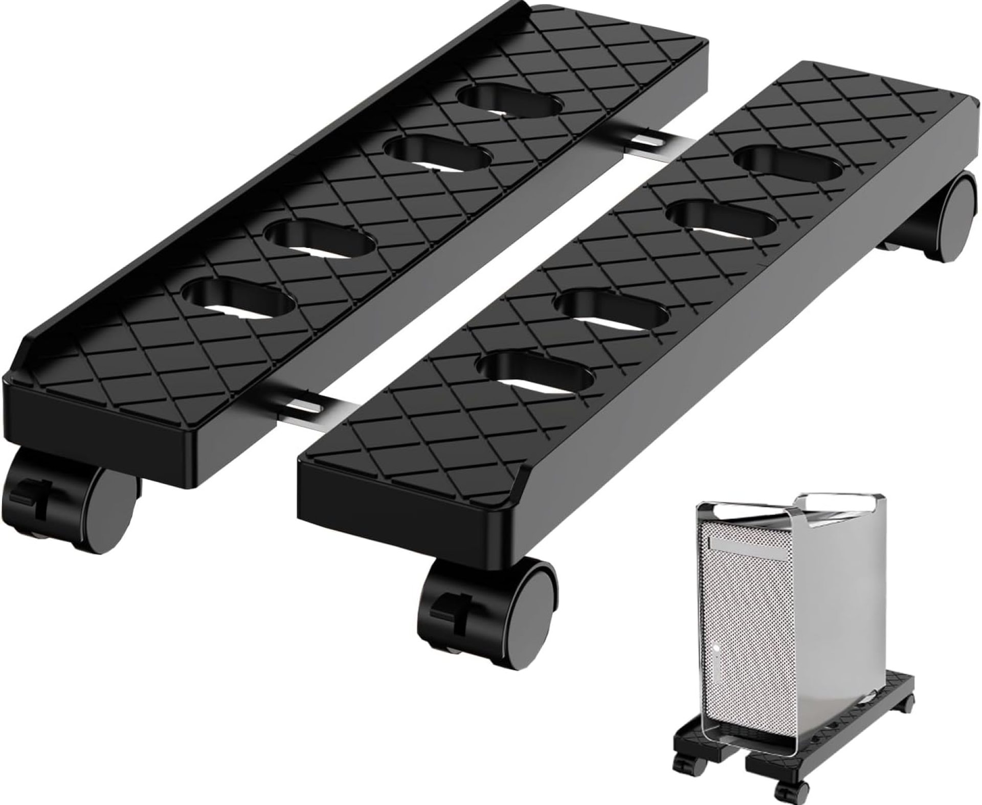 Adjustable Mobile CPU Stand, Ventilated Computer Tower Stand with 4 Rolling Caster Wheels Fits Most PC Tower, Desktop CPU Holder PC Floor Cart Riser Gaming Desk Accessories Adjustable Mobile CPU Stand, Ventilated Computer Tower Stand with 4 Rolling Caster Wheels Fits Most PC Tower, Desktop CPU Holder PC Floor Cart Riser Gaming Desk Accessories