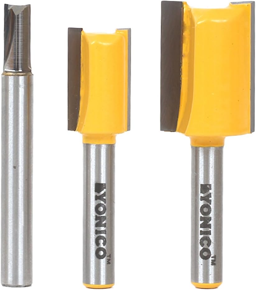 YONICO Router Bits Set Dado Straight Bit Undersize Plywood 3 Bit 1/4-Inch Shank 14323q YONICO Router Bits Set Dado Straight Bit Undersize Plywood 3 Bit 1/4-Inch Shank 14323q