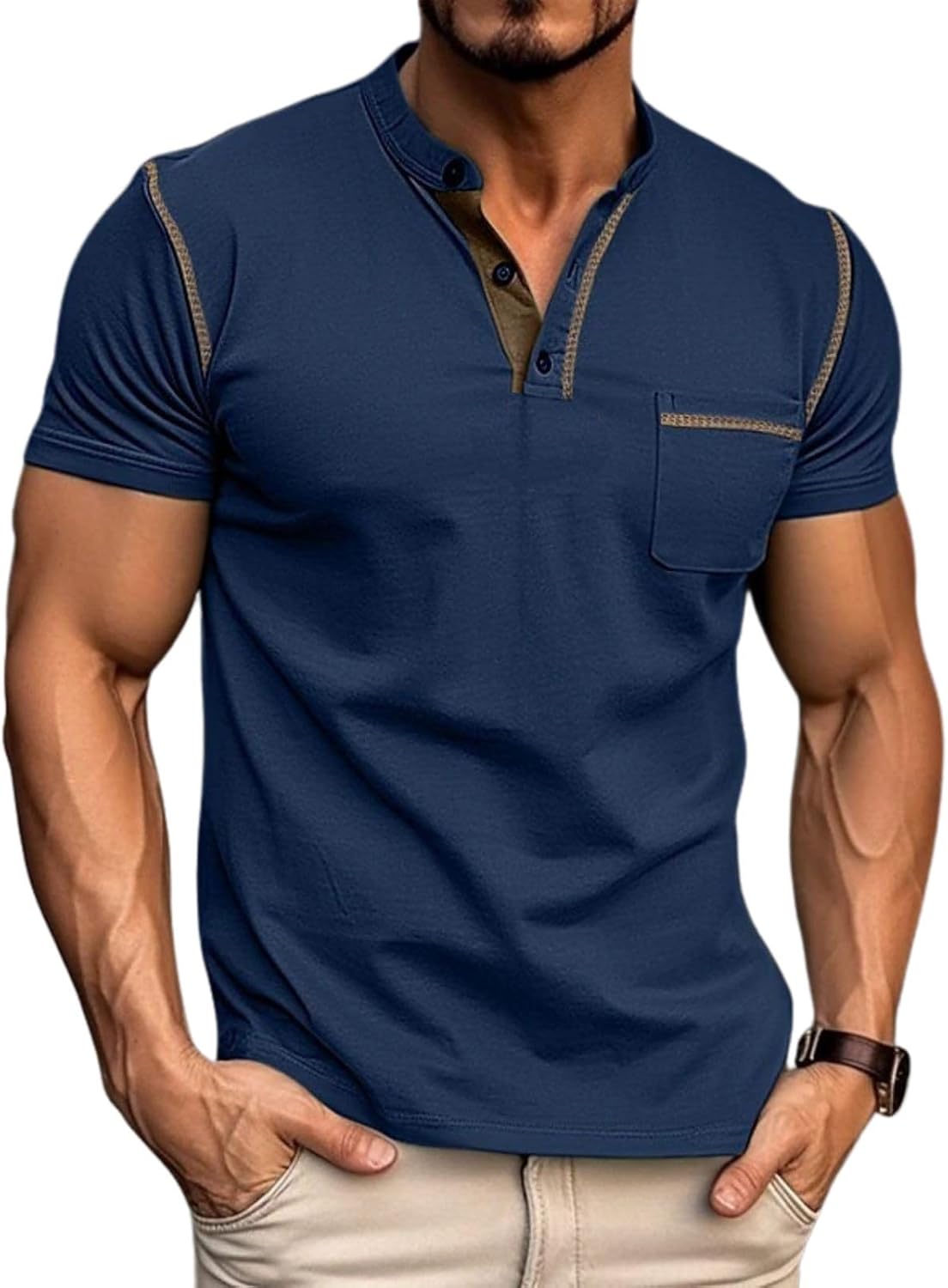 Aulemen Men’s Henley Shirts Short Sleeve Casual Lightweight Slim Fit Basic Button T-Shirt with Pocket Aulemen Men’s Henley Shirts Short Sleeve Casual Lightweight Slim Fit Basic Button T-Shirt with Pocket